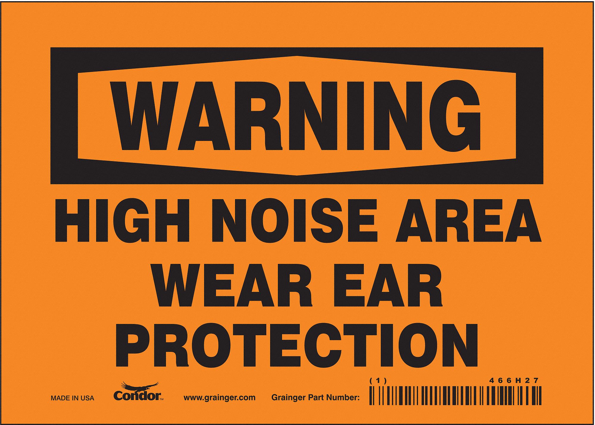 Safety Sign: Vinyl, Adhesive Sign Mounting, 5 in x 7 in Nominal Sign Size, Not Retroreflective, Wall