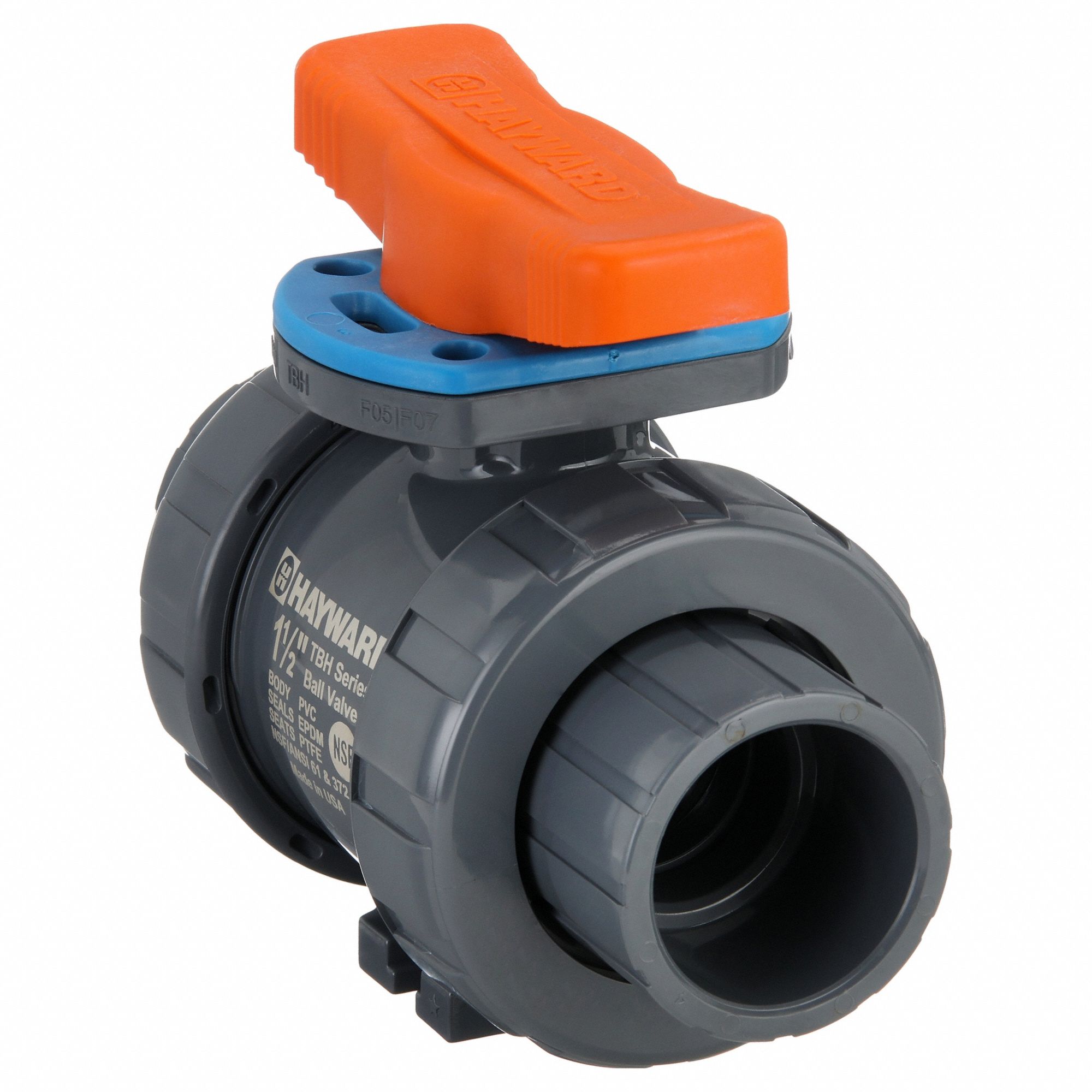 HAYWARD FLOW CONTROL, 1 1/2 in, PVC, Manual Two-Way Ball