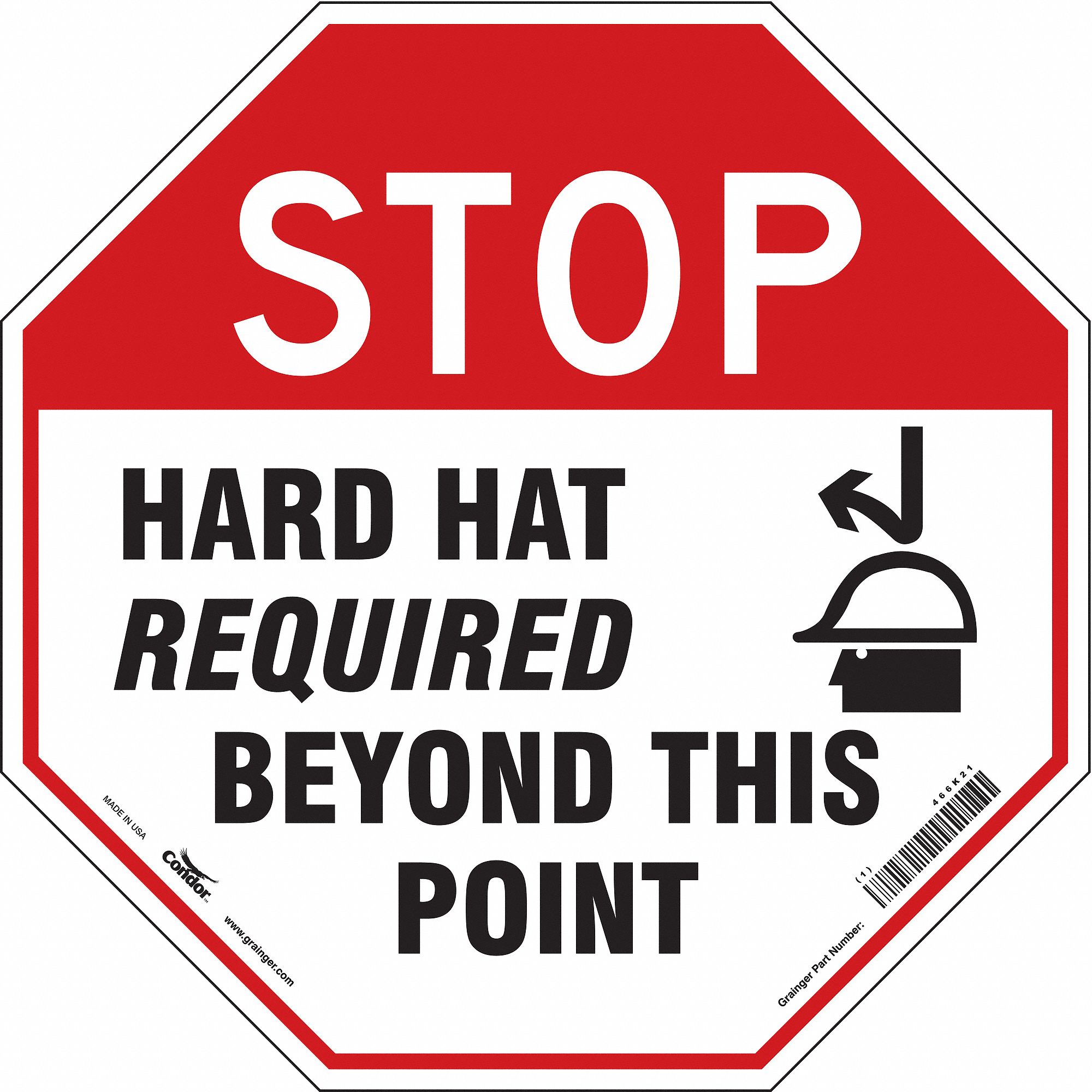 Safety Sign: Vinyl, Adhesive Sign Mounting, 24 in x 24 in Nominal Sign Size, Not Retroreflective