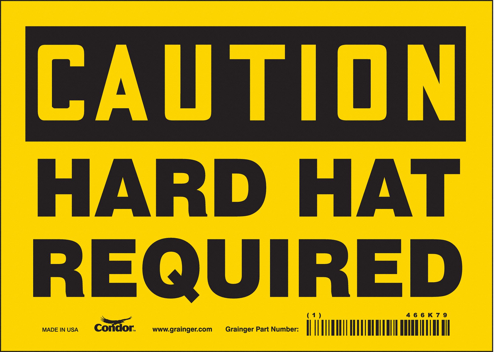 Safety Sign: Vinyl, Adhesive Sign Mounting, 5 in x 7 in Nominal Sign Size, Not Retroreflective, Wall