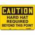 Caution: Hard Hat Required Beyond This Point Signs