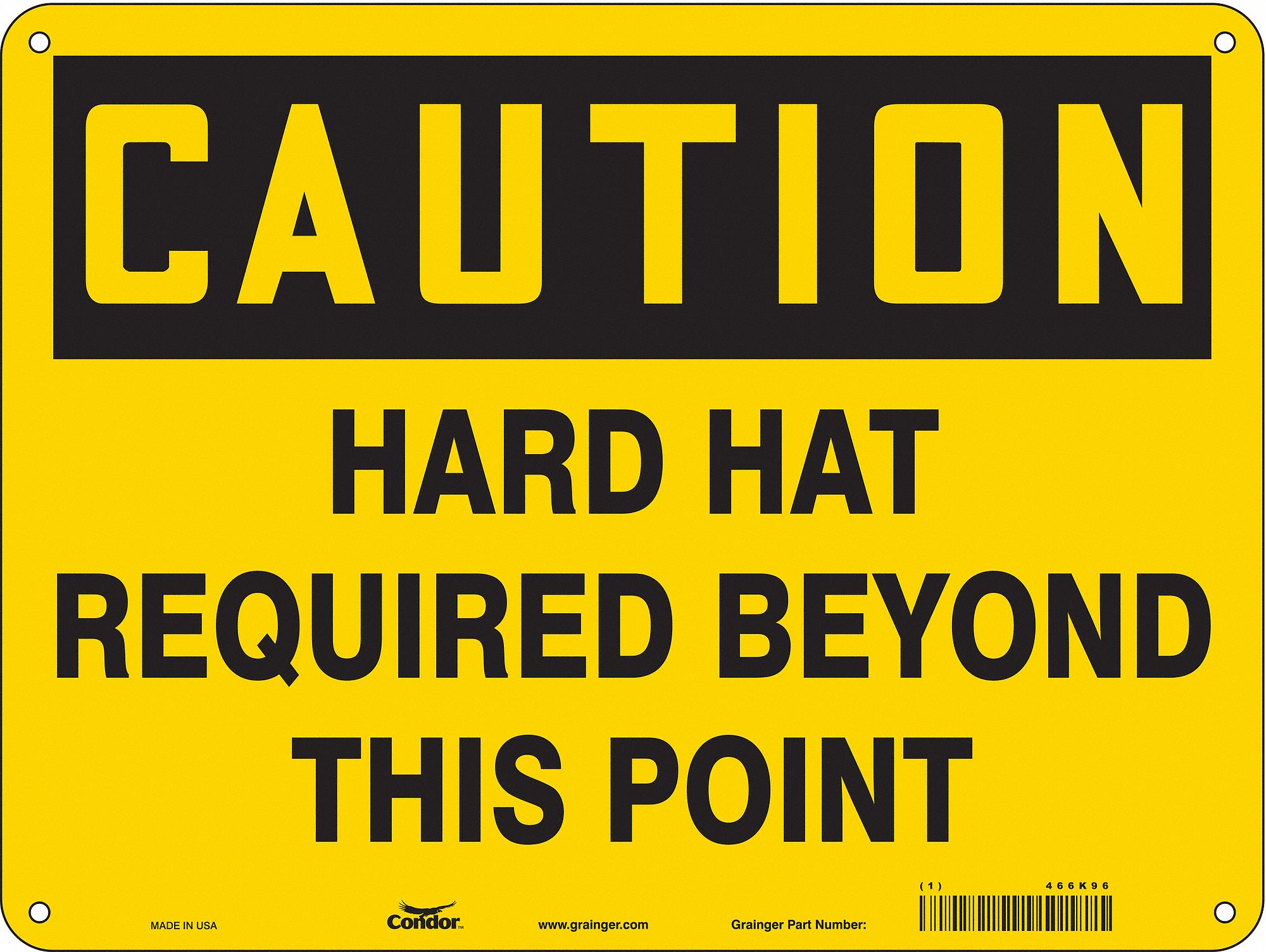 Safety Sign, 18 in x 24 in, Polyethylene