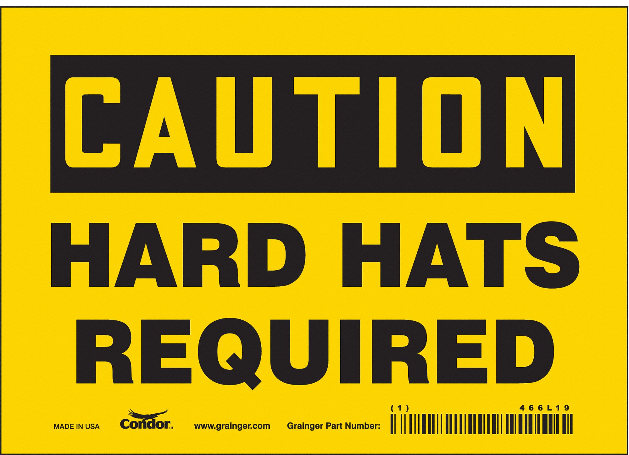 Safety Sign: Vinyl, Adhesive Sign Mounting, 5 in x 7 in Nominal Sign Size, Not Retroreflective, Wall