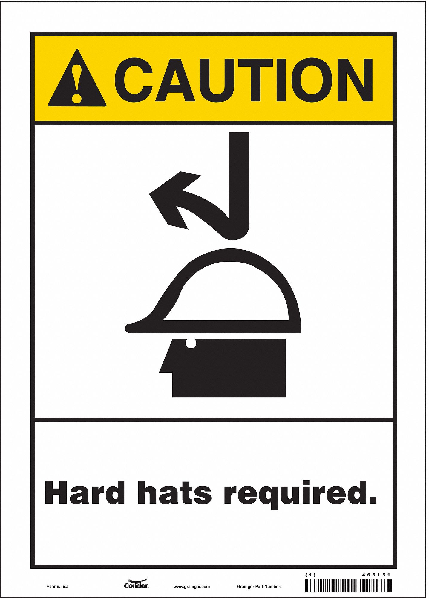 Safety Sign: Vinyl, Adhesive Sign Mounting, 14 in x 10 in Nominal Sign Size, Not Retroreflective