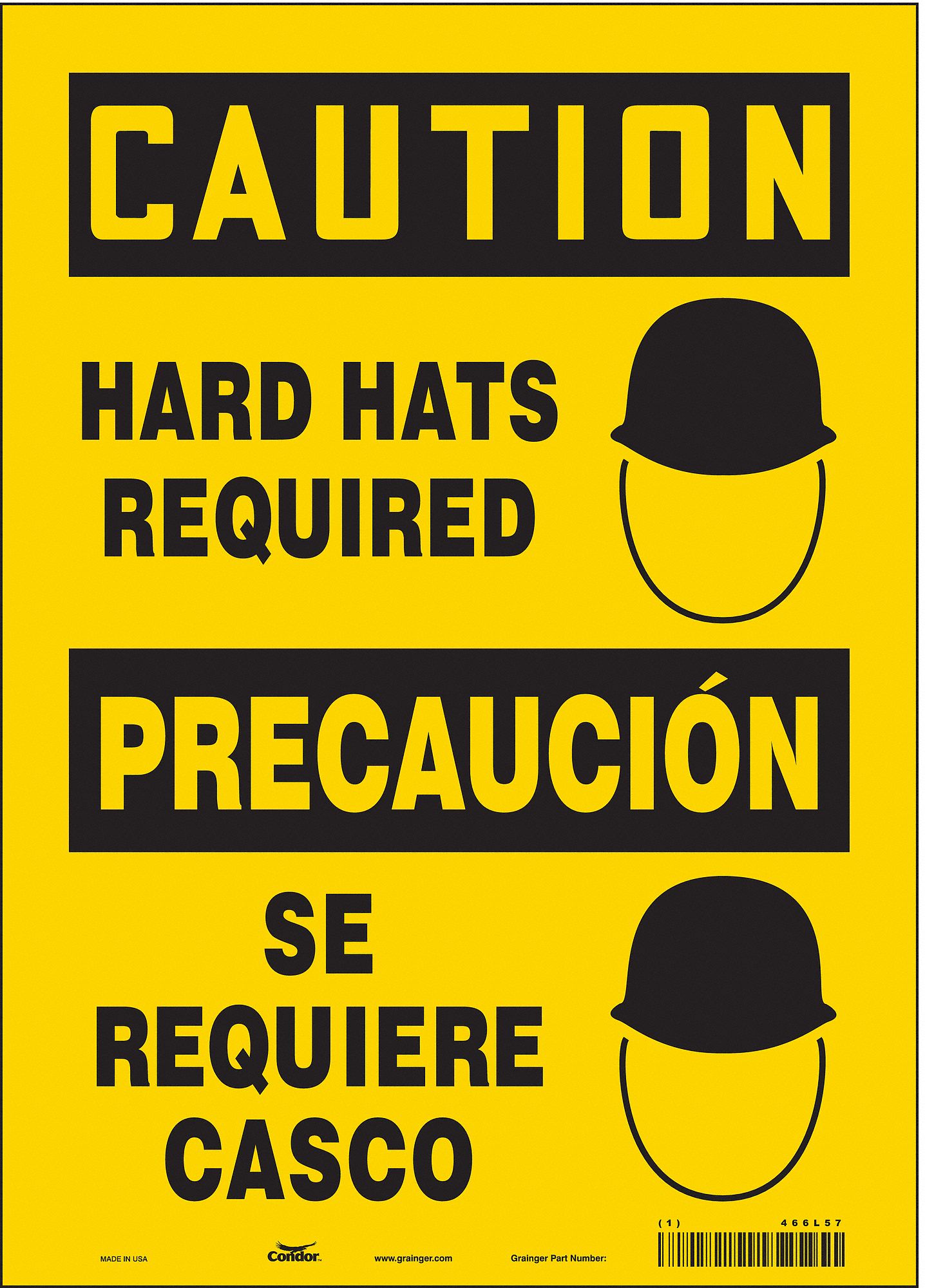 Safety Sign: Vinyl, Adhesive Sign Mounting, 14 in x 10 in Nominal Sign Size, Not Retroreflective