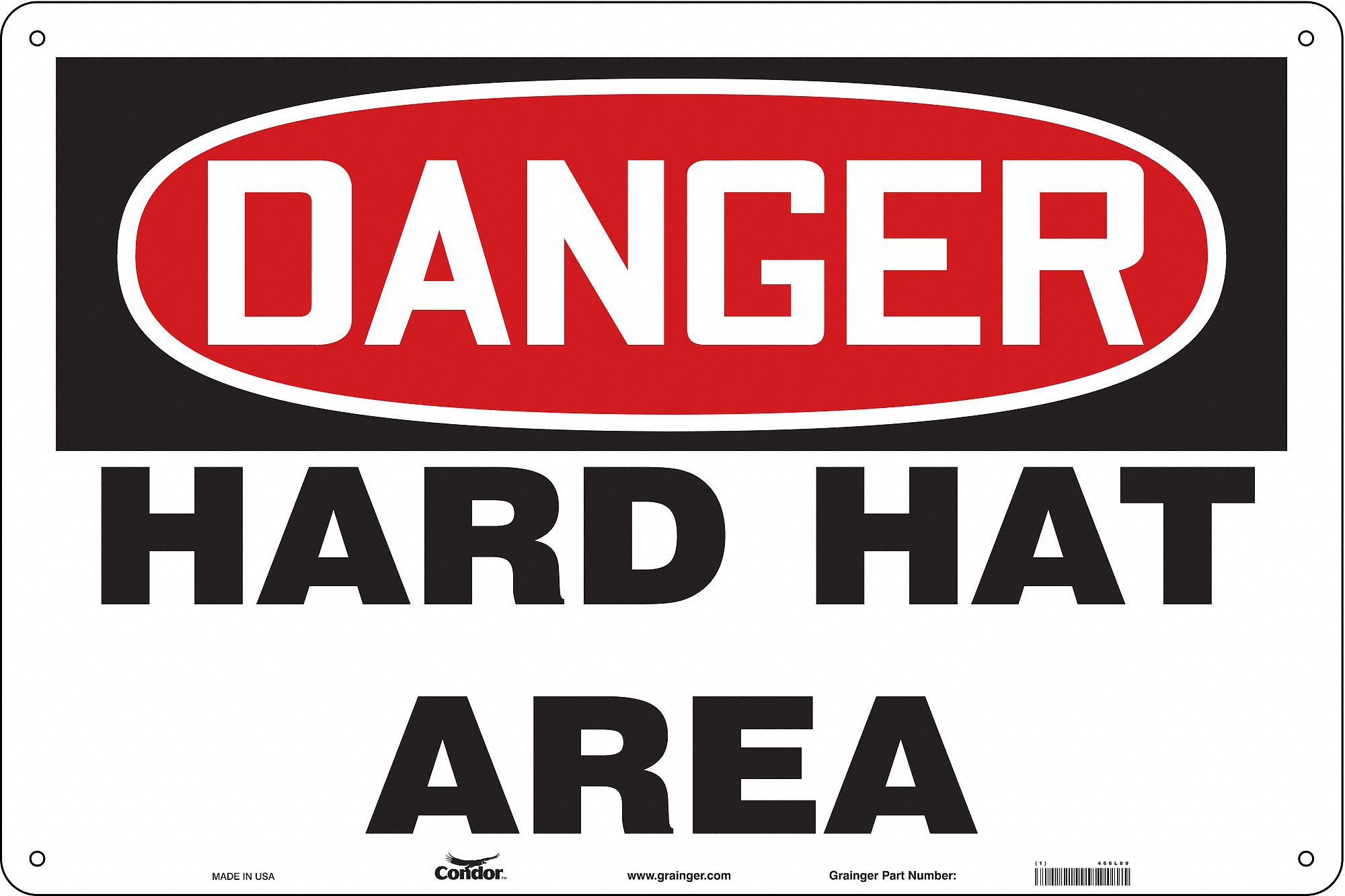 Safety Sign, 24 in x 36 in, Polyethylene