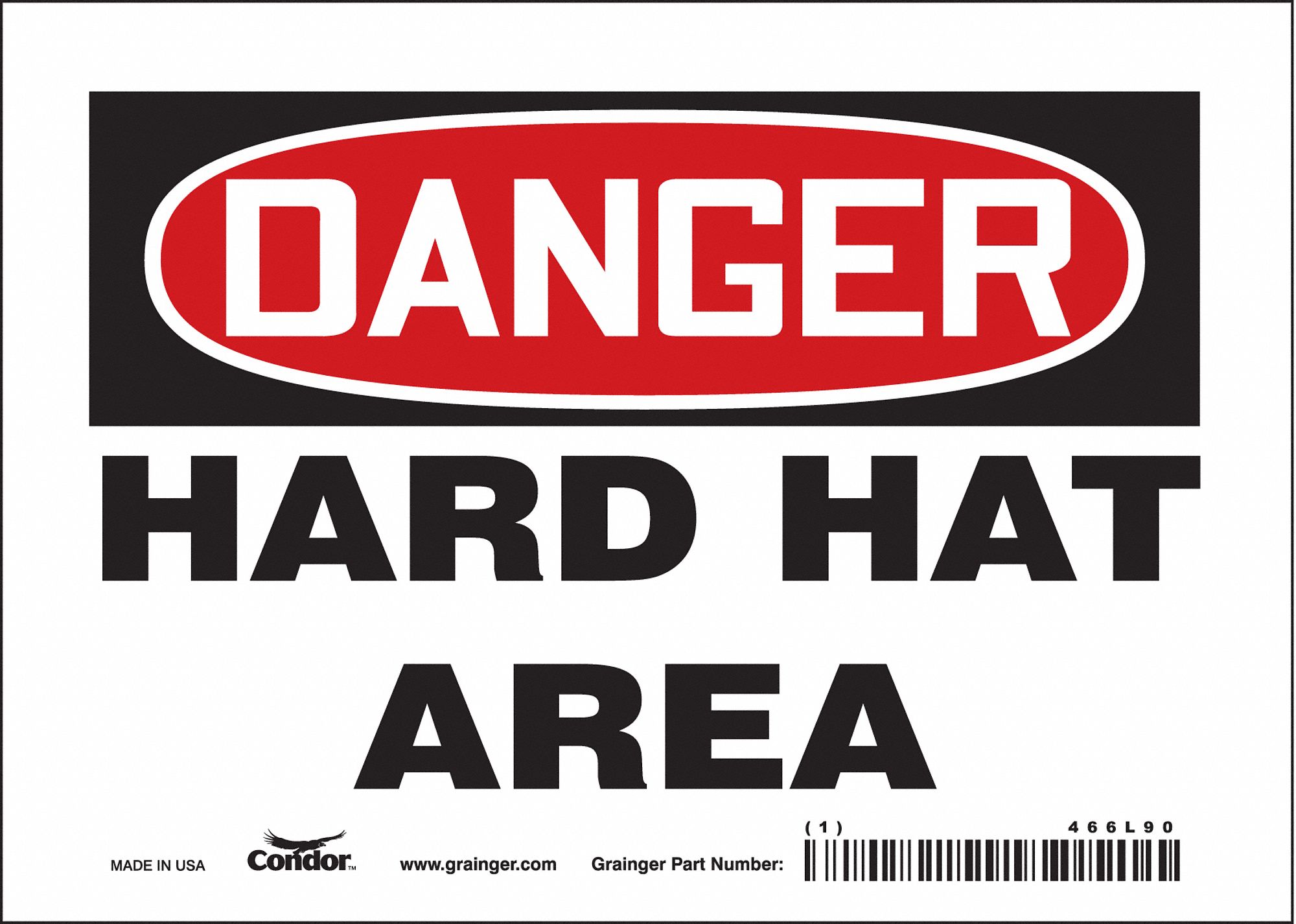 Safety Sign: Vinyl, Adhesive Sign Mounting, 5 in x 7 in Nominal Sign Size, Not Retroreflective, Wall