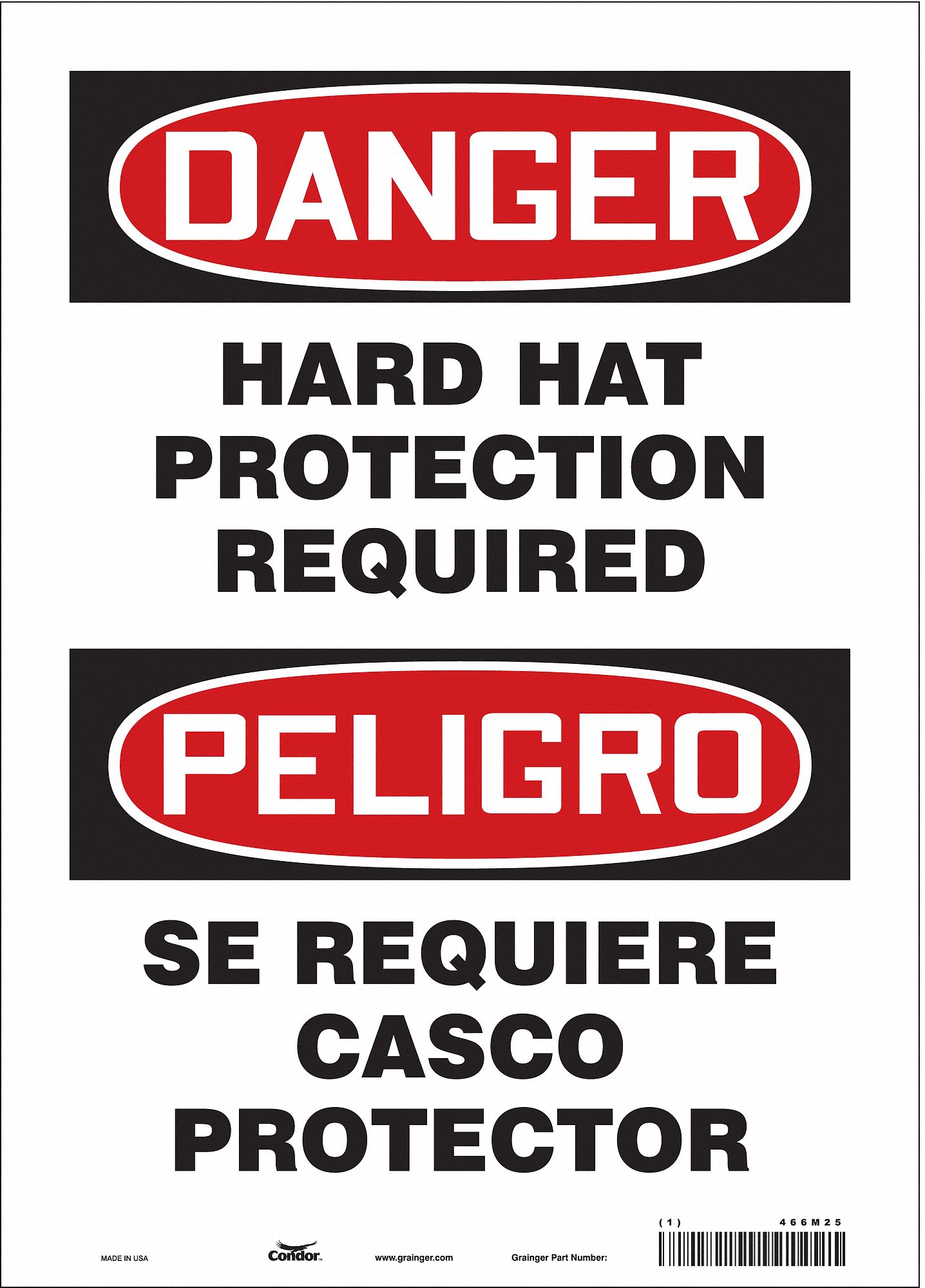 Safety Sign: Vinyl, Adhesive Sign Mounting, 14 in x 10 in Nominal Sign Size, Not Retroreflective