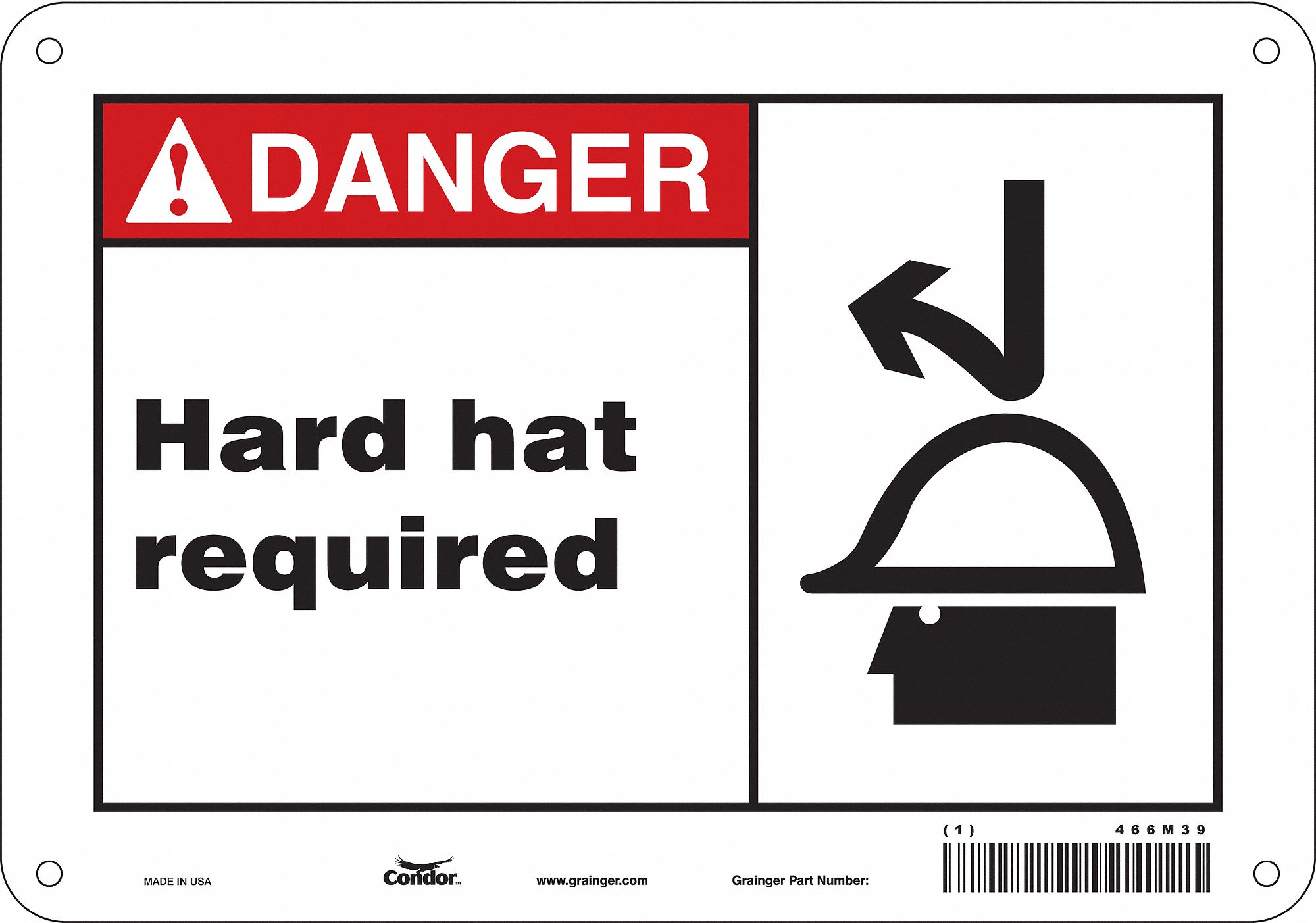 Safety Sign, 7 in x 10 in, Aluminum