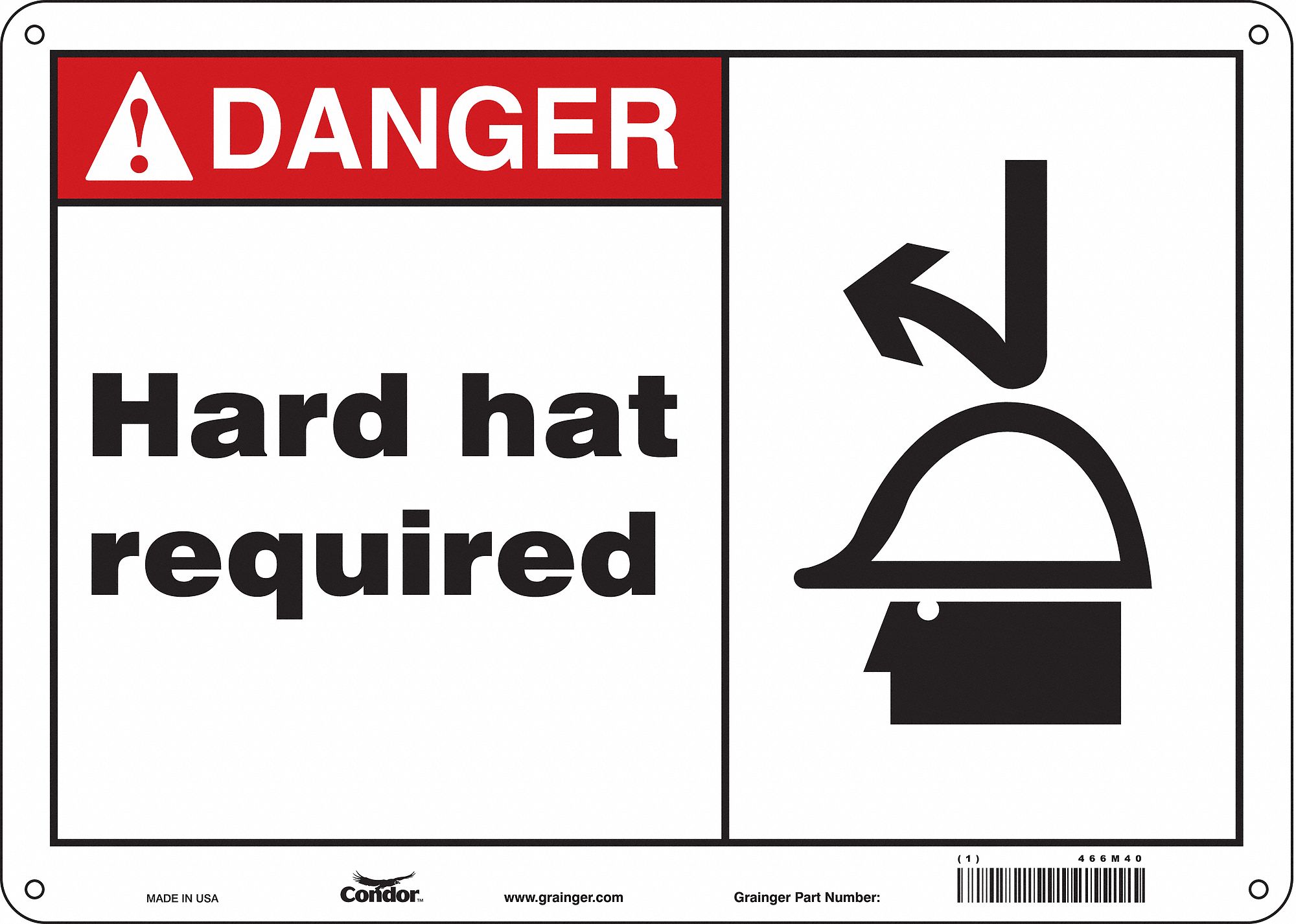 Safety Sign, 10 in x 14 in, Aluminum