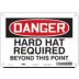 Danger: Hard Hat Required Beyond This Point Signs