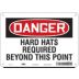 Danger: Hard Hats Required Beyond This Point Signs