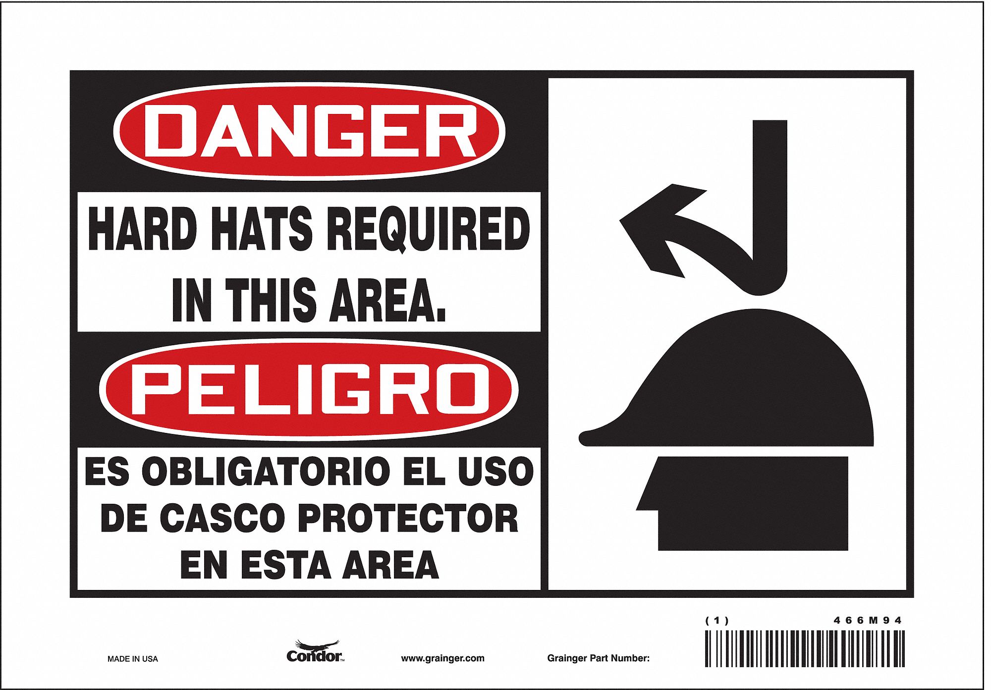 Safety Sign: Vinyl, Adhesive Sign Mounting, 7 in x 10 in Nominal Sign Size, Not Retroreflective