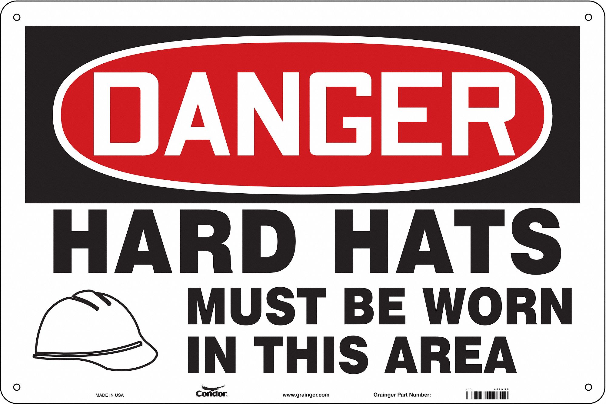 Safety Sign, 24 in x 36 in, Polyethylene