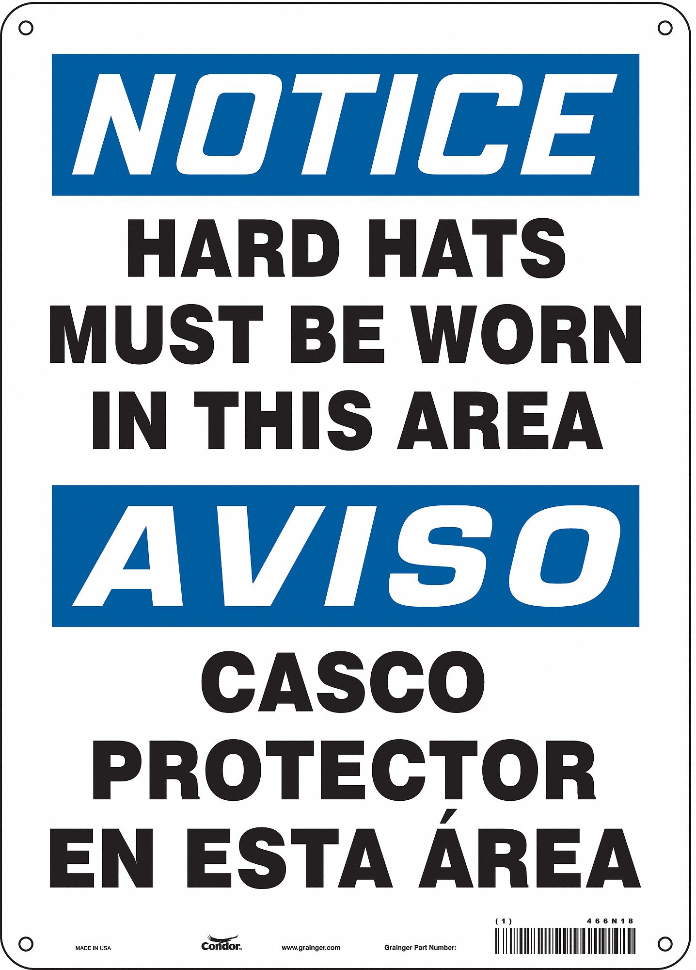 Safety Sign, 14 in x 10 in, Polyethylene