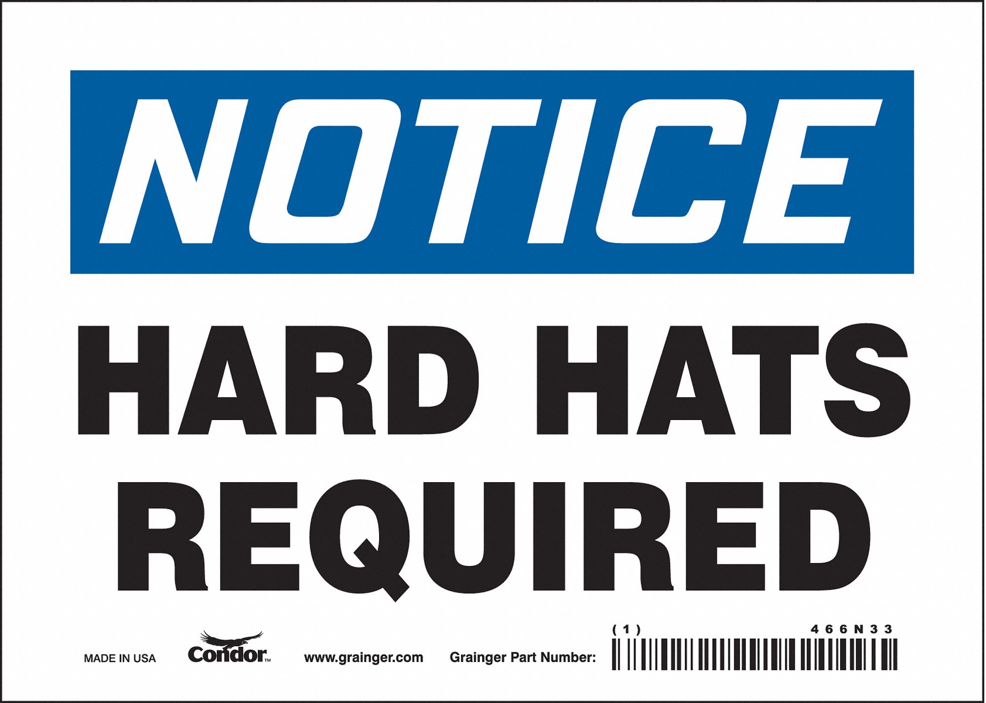 Safety Sign: Vinyl, Adhesive Sign Mounting, 5 in x 7 in Nominal Sign Size, Not Retroreflective, Wall