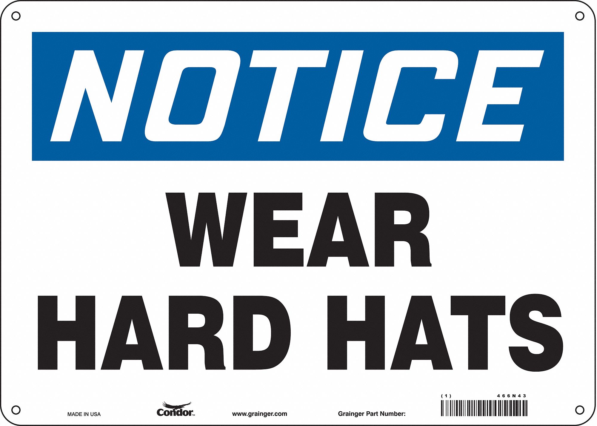 Safety Sign, 10 in x 14 in, Aluminum