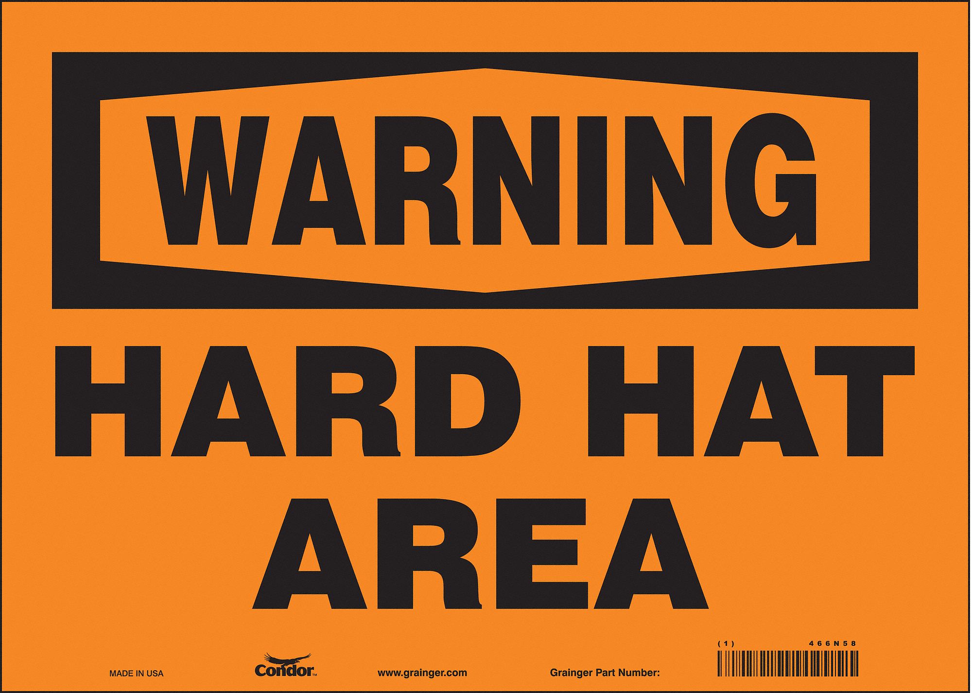 Safety Sign: Vinyl, Adhesive Sign Mounting, 10 in x 14 in Nominal Sign Size, Not Retroreflective