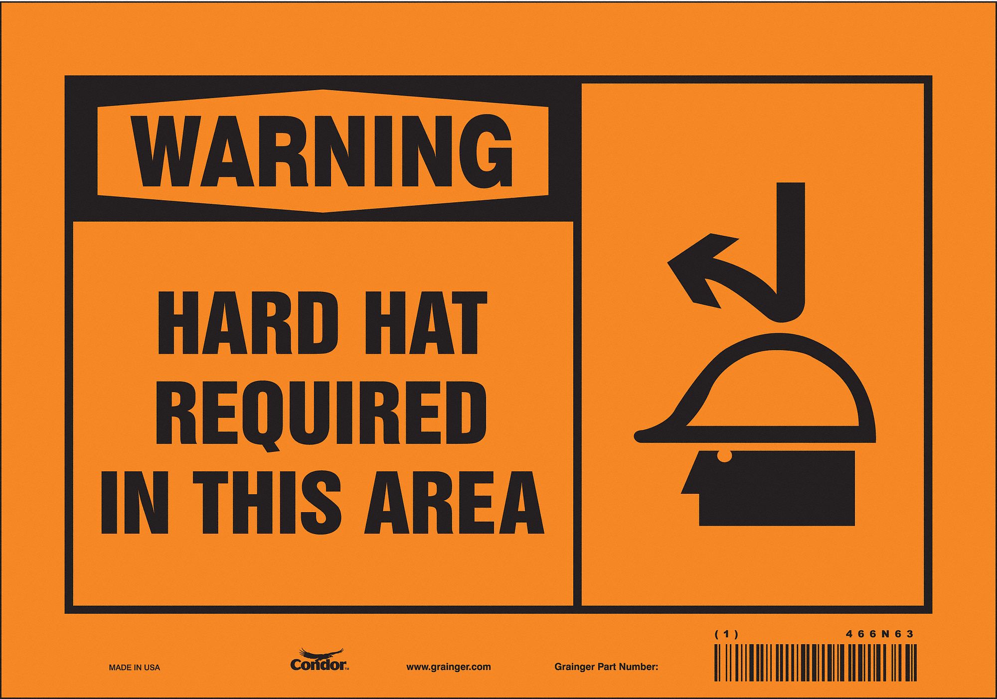 Safety Sign: Vinyl, Adhesive Sign Mounting, 7 in x 10 in Nominal Sign Size, Not Retroreflective