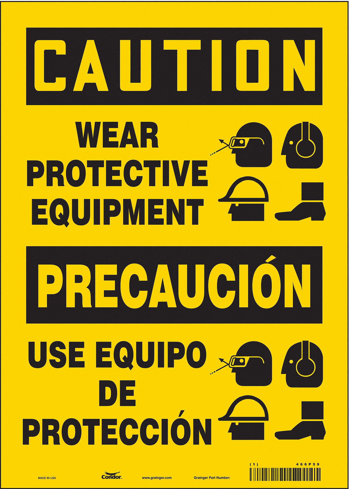 Safety Sign: Vinyl, Adhesive Sign Mounting, 14 in x 10 in Nominal Sign Size, Not Retroreflective