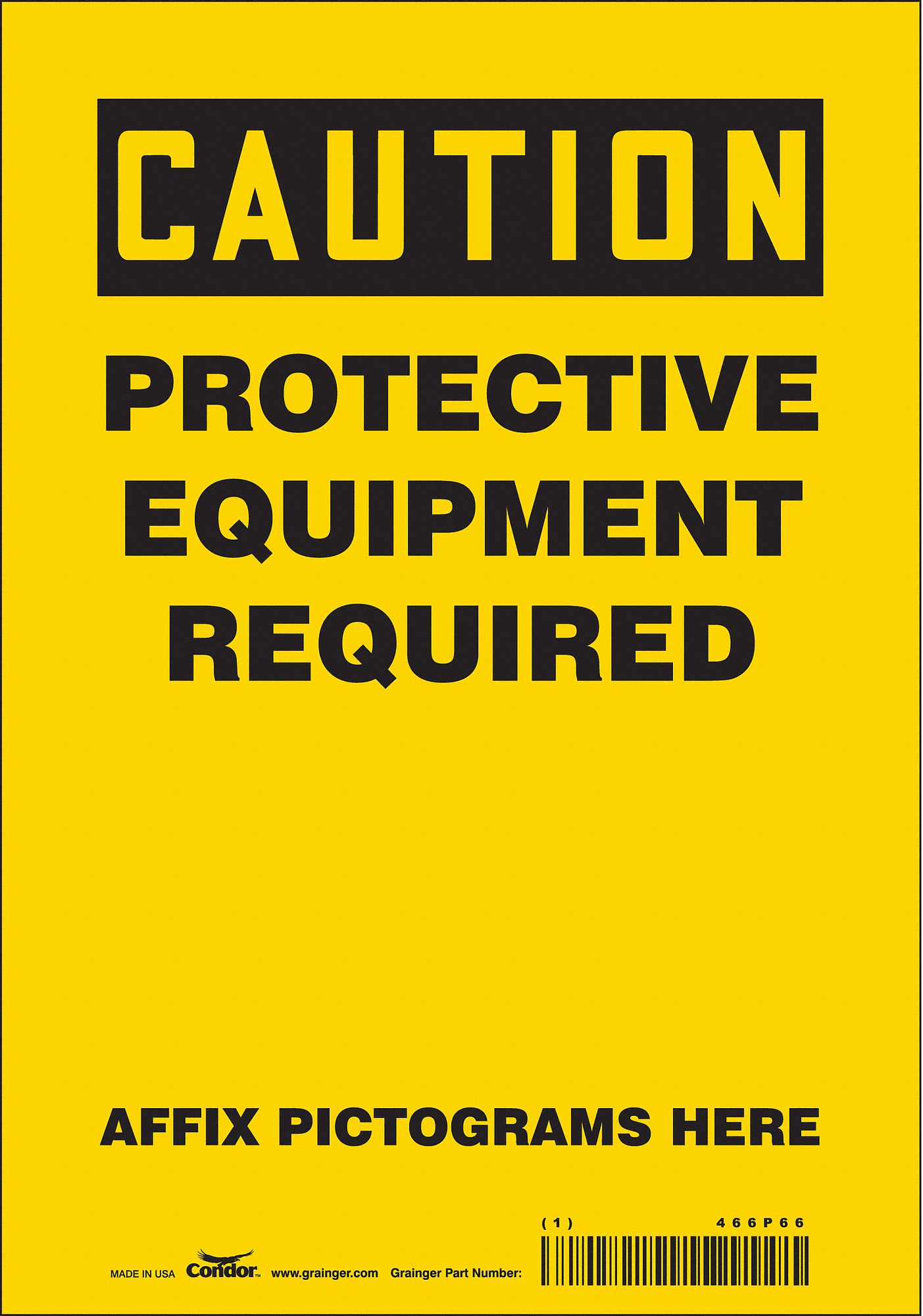 Safety Sign: Vinyl, Adhesive Sign Mounting, 10 in x 7 in Nominal Sign Size, Not Retroreflective