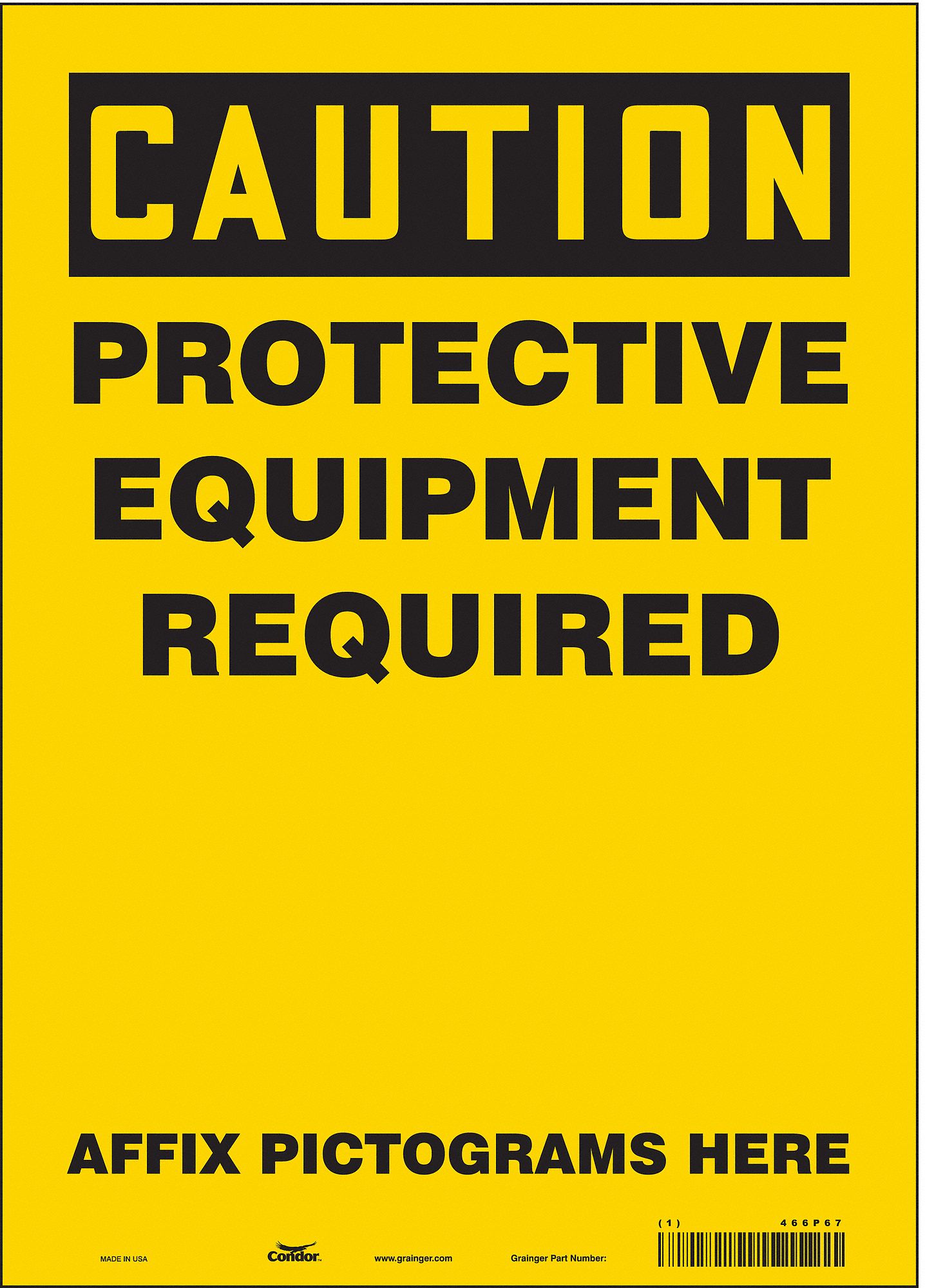 Safety Sign: Vinyl, Adhesive Sign Mounting, 14 in x 10 in Nominal Sign Size, Not Retroreflective