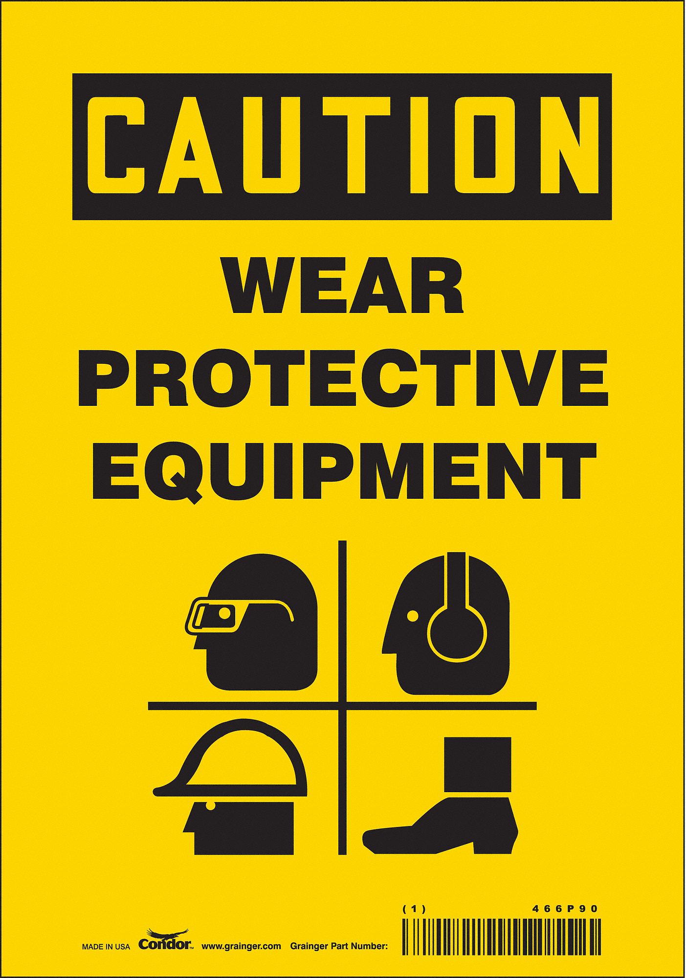 Safety Sign: Vinyl, Adhesive Sign Mounting, 10 in x 7 in Nominal Sign Size, Not Retroreflective