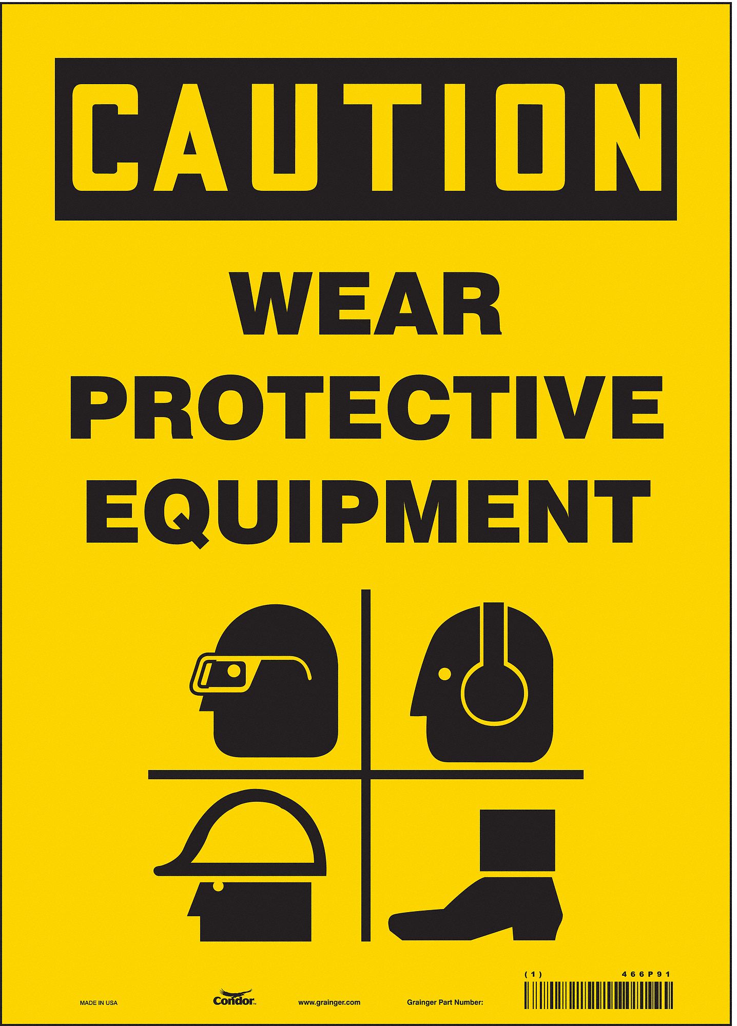 Safety Sign: Vinyl, Adhesive Sign Mounting, 14 in x 10 in Nominal Sign Size, Not Retroreflective