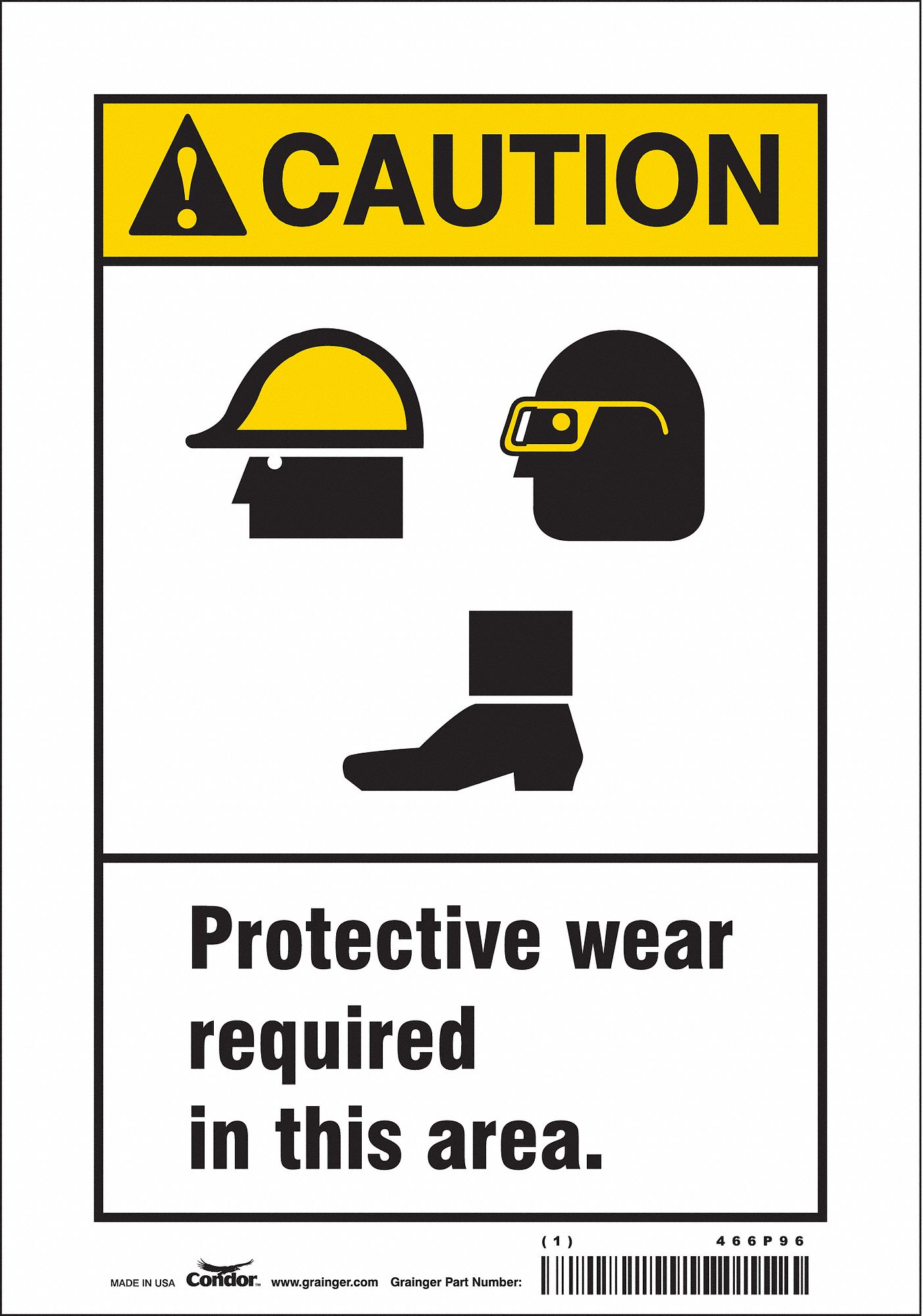 Safety Sign: Vinyl, Adhesive Sign Mounting, 10 in x 7 in Nominal Sign Size, Not Retroreflective
