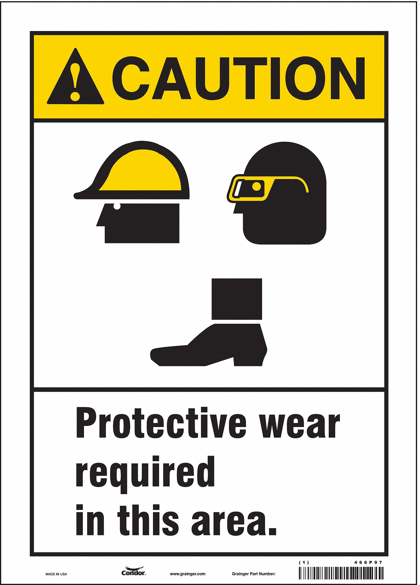 Safety Sign: Vinyl, Adhesive Sign Mounting, 14 in x 10 in Nominal Sign Size, Not Retroreflective