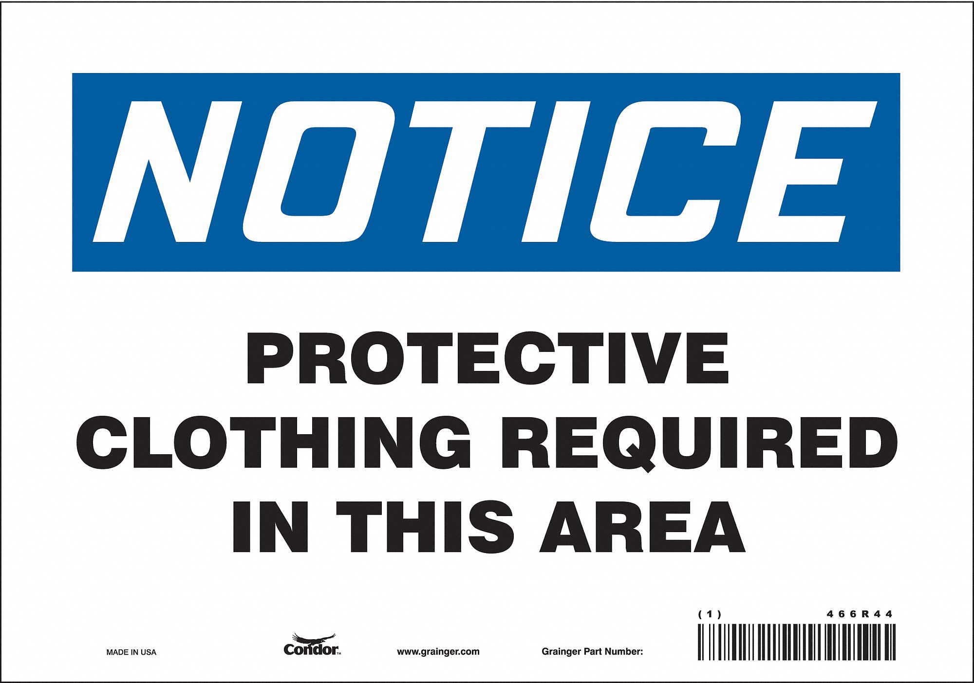 Safety Sign: Vinyl, Adhesive Sign Mounting, 7 in x 10 in Nominal Sign Size, Not Retroreflective