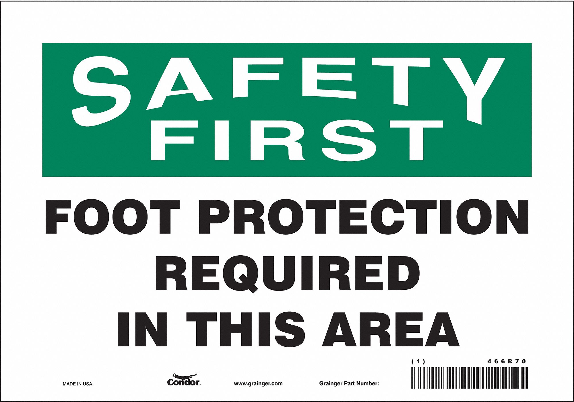 Safety Sign: Vinyl, Adhesive Sign Mounting, 7 in x 10 in Nominal Sign Size, Not Retroreflective