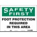 Safety First: Foot Protection Required In This Area Signs