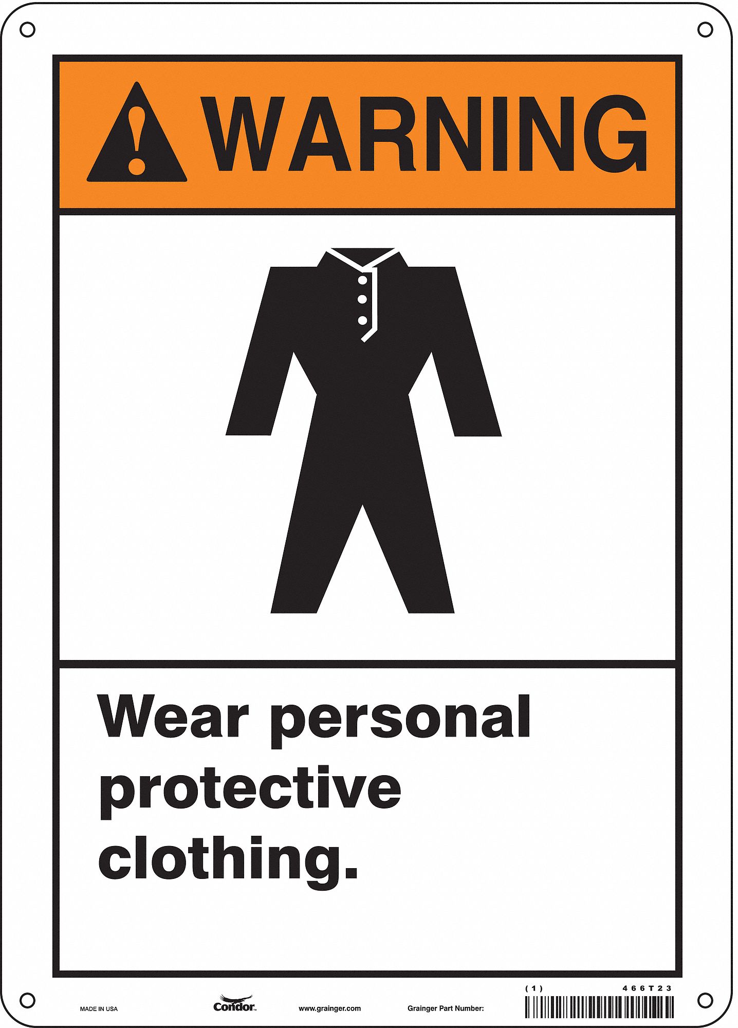 Safety Sign: Aluminum, Mounting Holes Sign Mounting, 14 in x 10 in Nominal Sign Size, 0.032 in Thick
