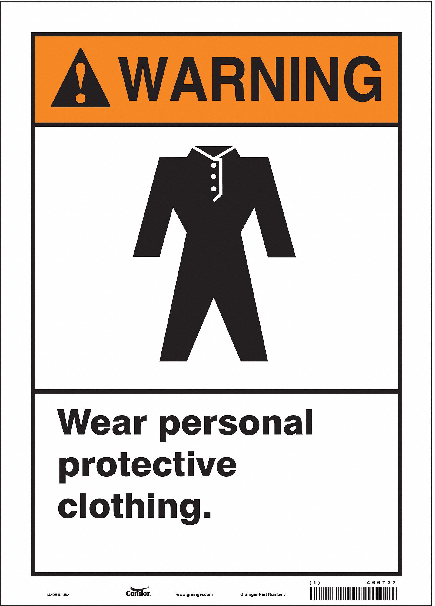 Safety Sign: Vinyl, Adhesive Sign Mounting, 14 in x 10 in Nominal Sign Size, Not Retroreflective