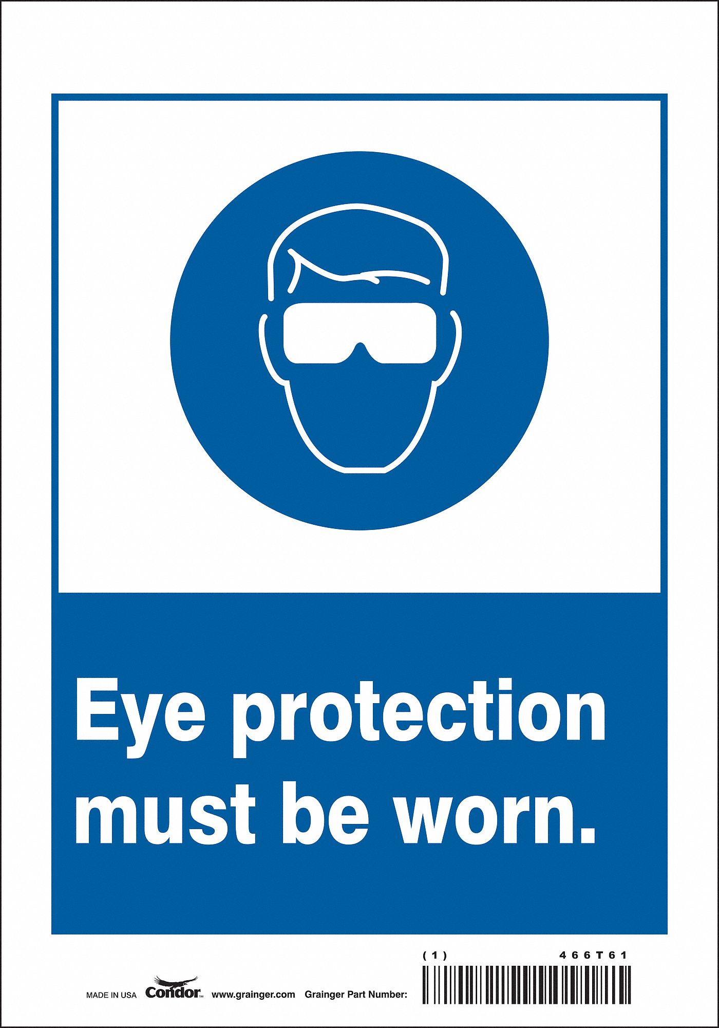 Safety Sign: Vinyl, Adhesive Sign Mounting, 10 in x 7 in Nominal Sign Size, Not Retroreflective