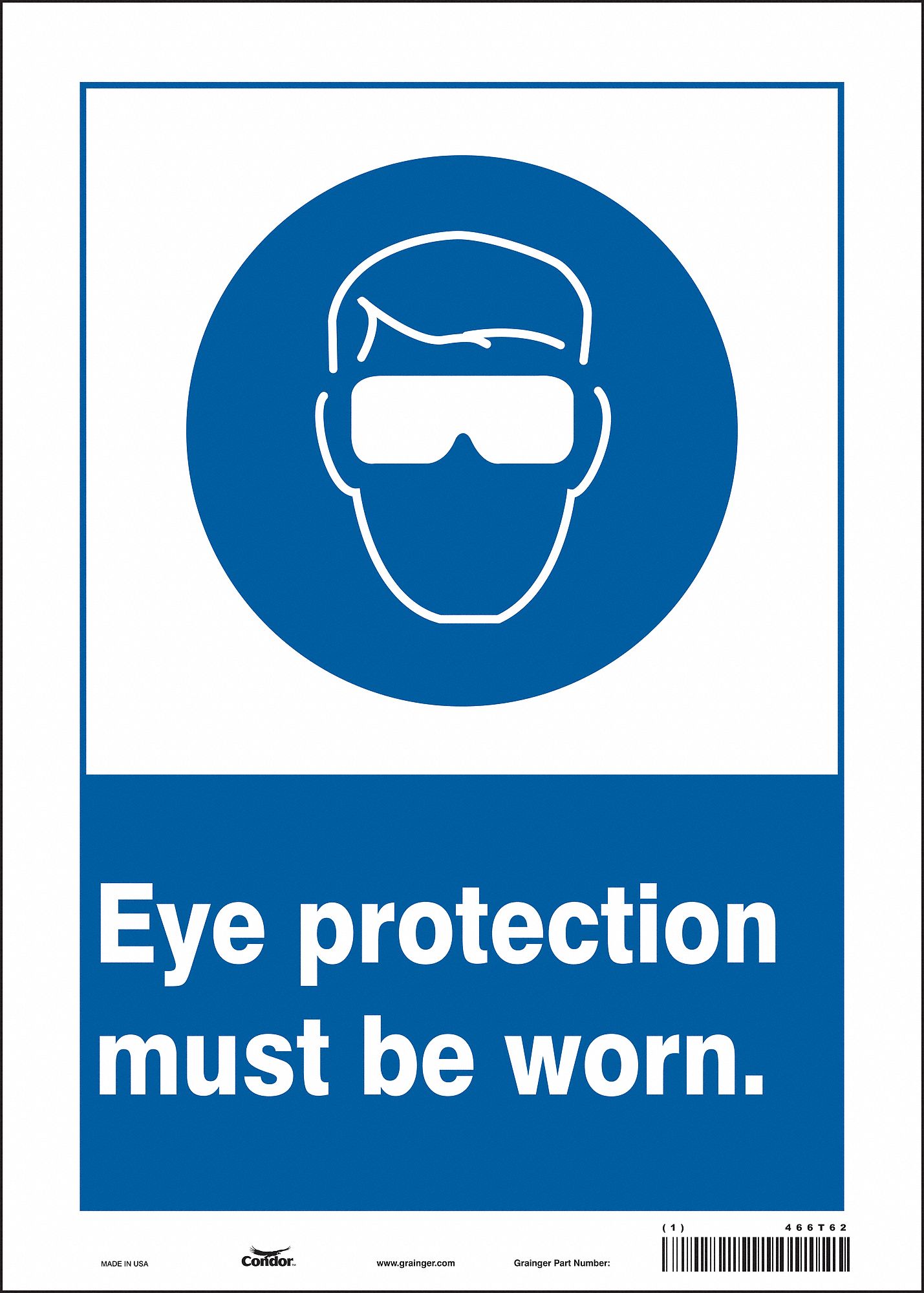 Safety Sign: Vinyl, Adhesive Sign Mounting, 14 in x 10 in Nominal Sign Size, Not Retroreflective