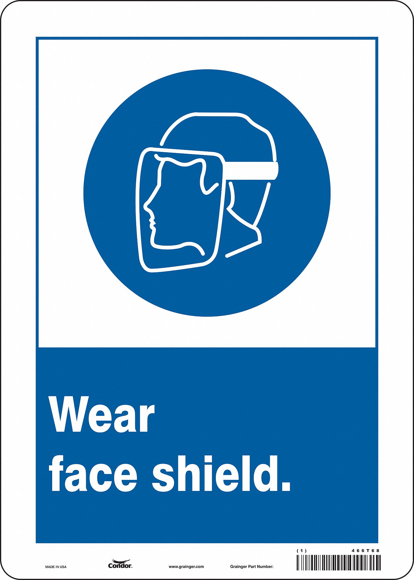 Safety Sign: Vinyl, Adhesive Sign Mounting, 14 in x 10 in Nominal Sign Size, Not Retroreflective