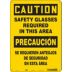Caution/Precaucion: Safety Glasses Required In This Area/Se Requieren Anteojos De Seguridad En Esta Area Signs