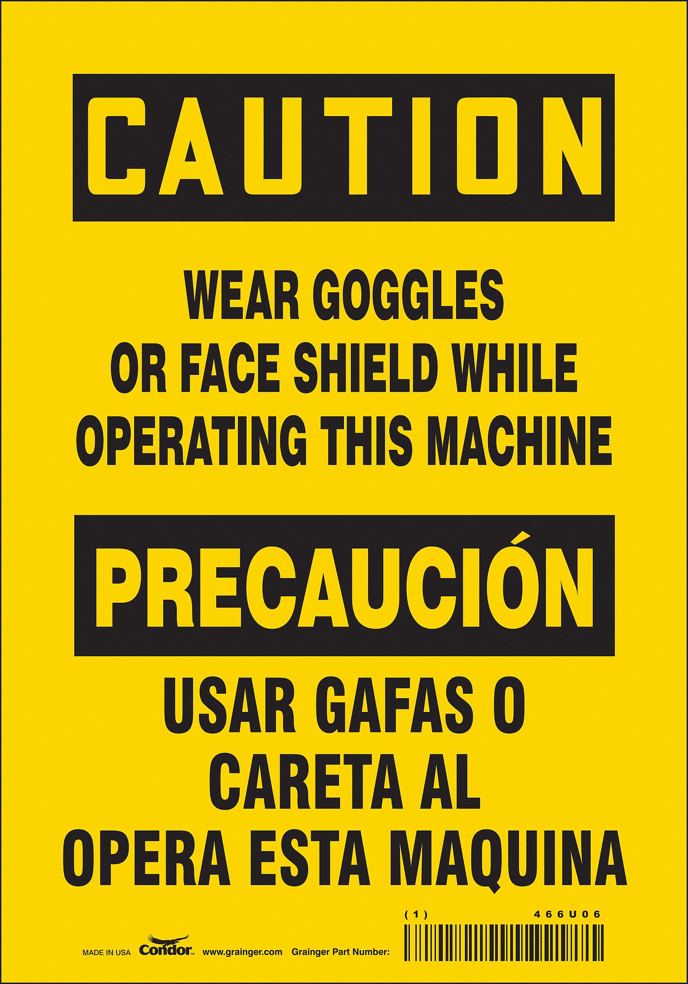 Safety Sign: Vinyl, Adhesive Sign Mounting, 10 in x 7 in Nominal Sign Size, Not Retroreflective