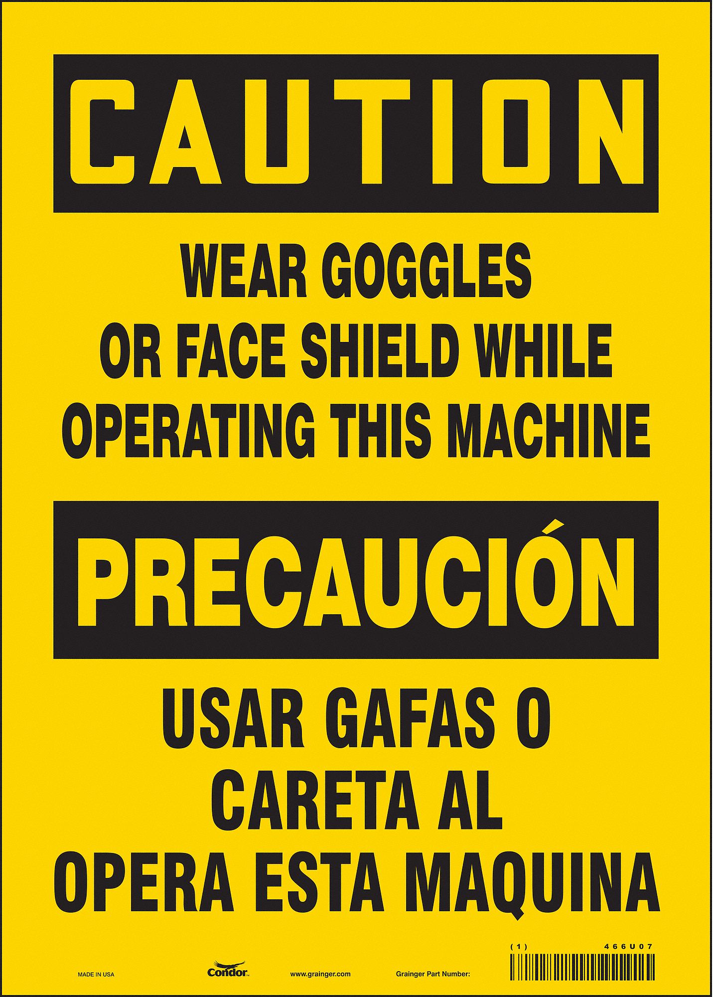 Safety Sign: Vinyl, Adhesive Sign Mounting, 14 in x 10 in Nominal Sign Size, Not Retroreflective