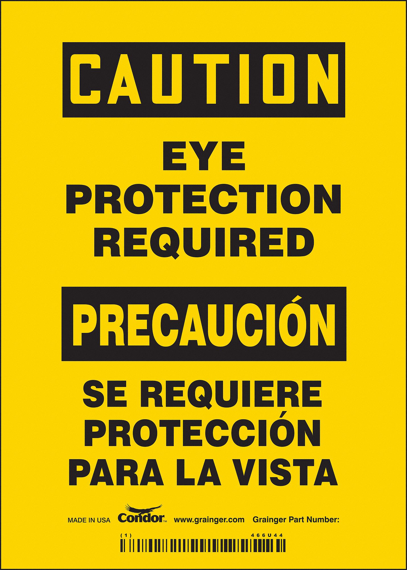 Safety Sign: Vinyl, Adhesive Sign Mounting, 7 in x 5 in Nominal Sign Size, Not Retroreflective, Wall