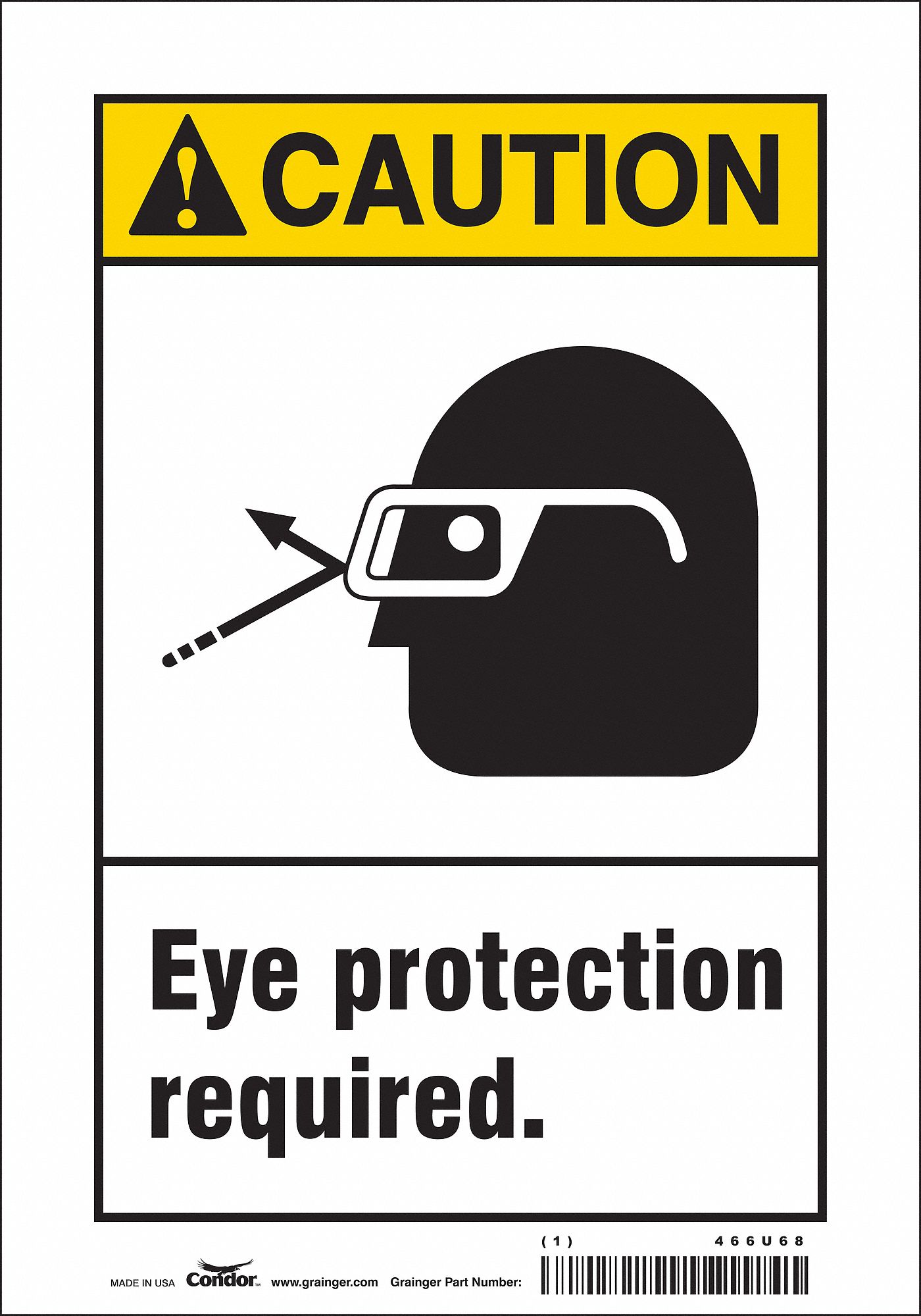 Safety Sign: Vinyl, Adhesive Sign Mounting, 10 in x 7 in Nominal Sign Size, Not Retroreflective