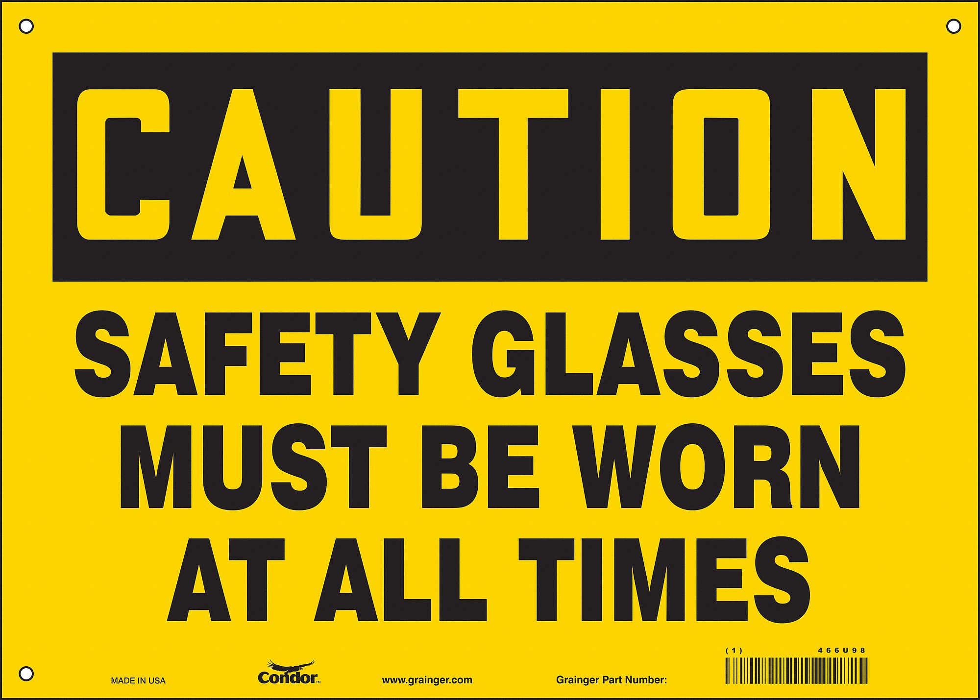 Safety Sign: Vinyl, Adhesive Sign Mounting, 10 in x 14 in Nominal Sign Size, Not Retroreflective
