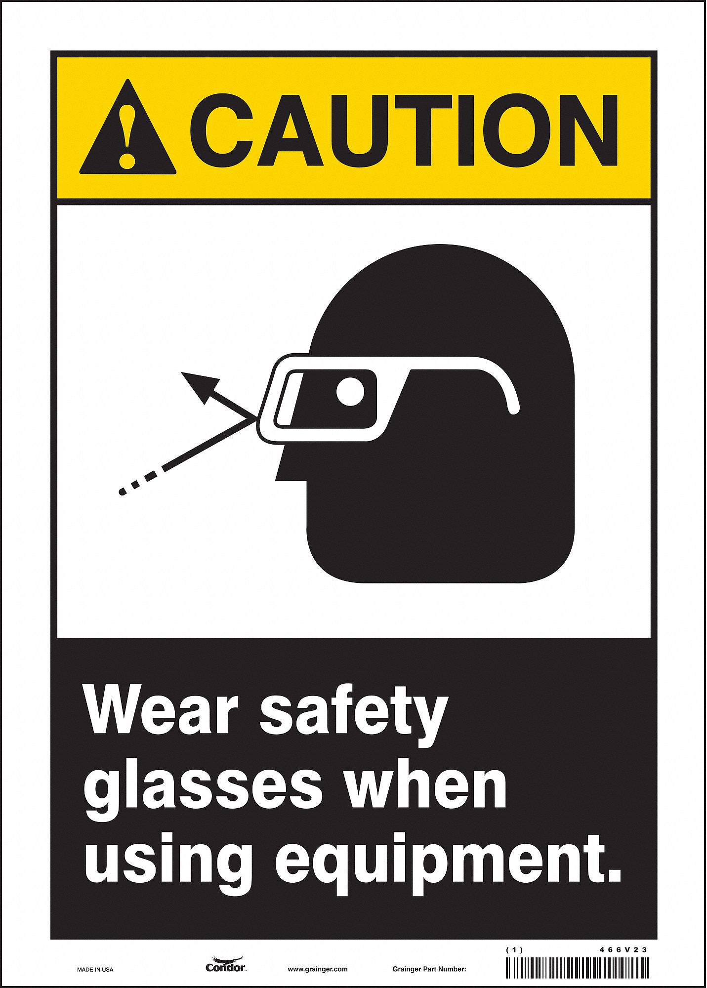 Safety Sign: Vinyl, Adhesive Sign Mounting, 14 in x 10 in Nominal Sign Size, Not Retroreflective
