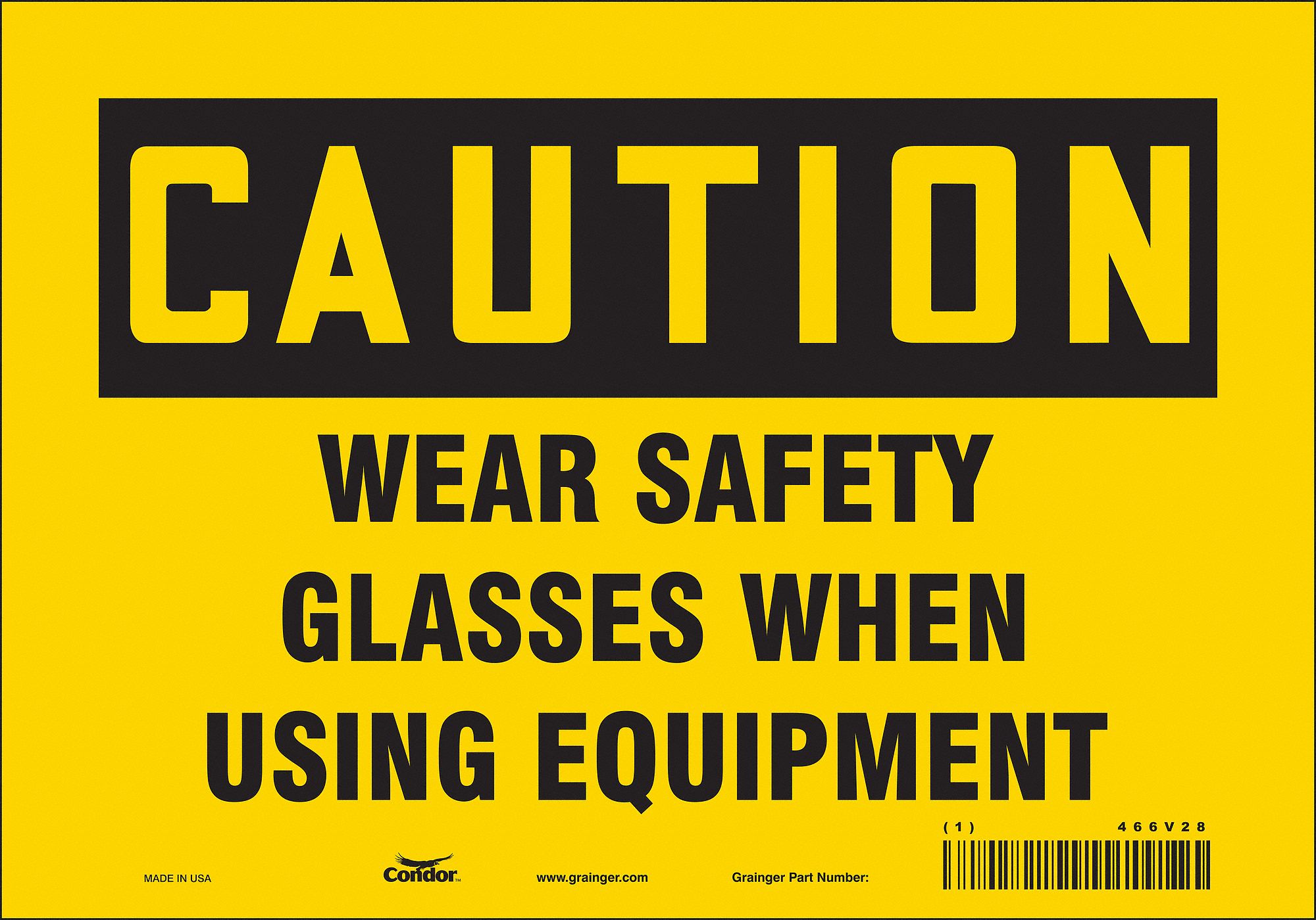 Safety Sign: Vinyl, Adhesive Sign Mounting, 7 in x 10 in Nominal Sign Size, Not Retroreflective