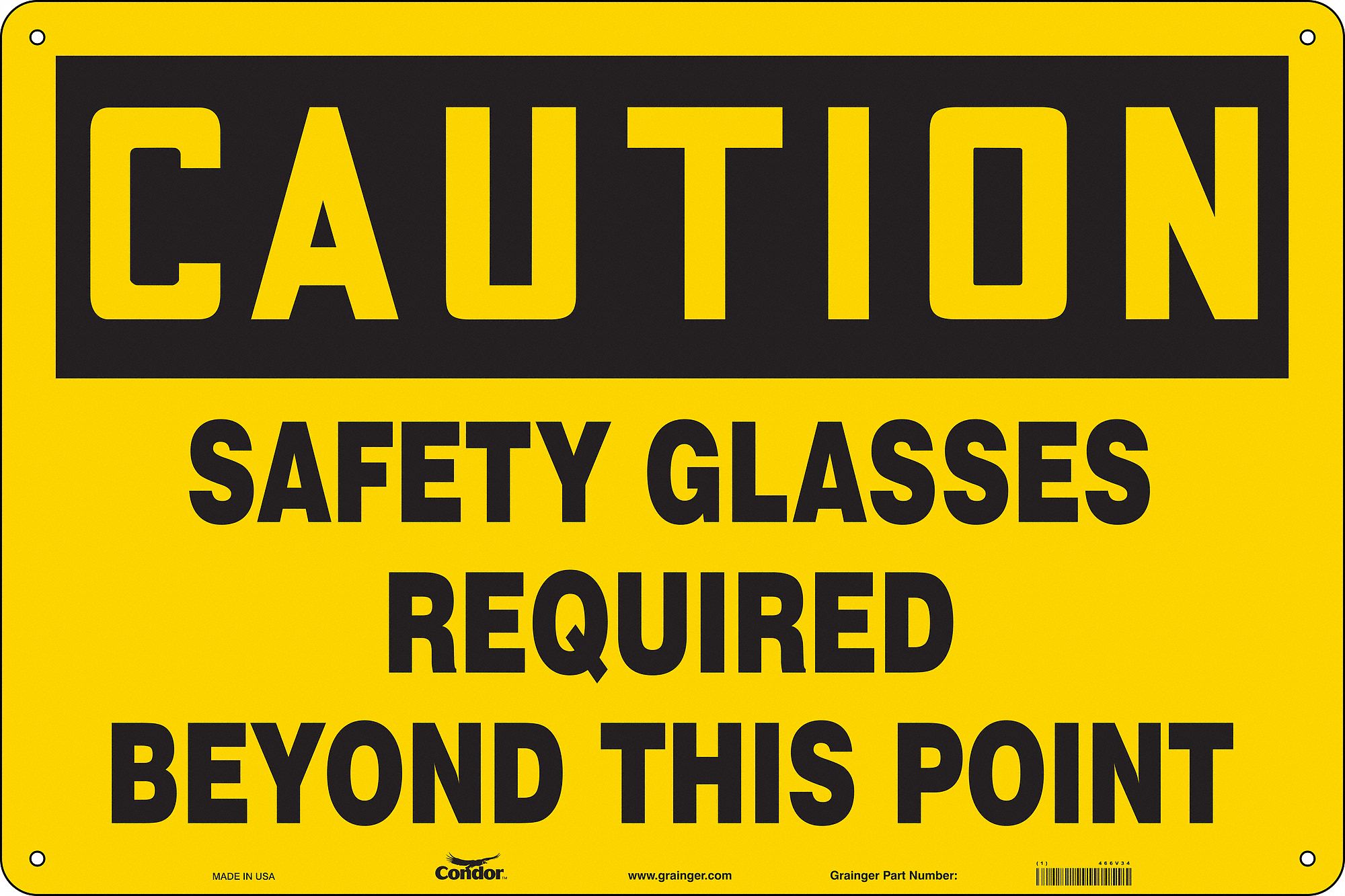 Safety Sign, 24 in x 36 in, Aluminum