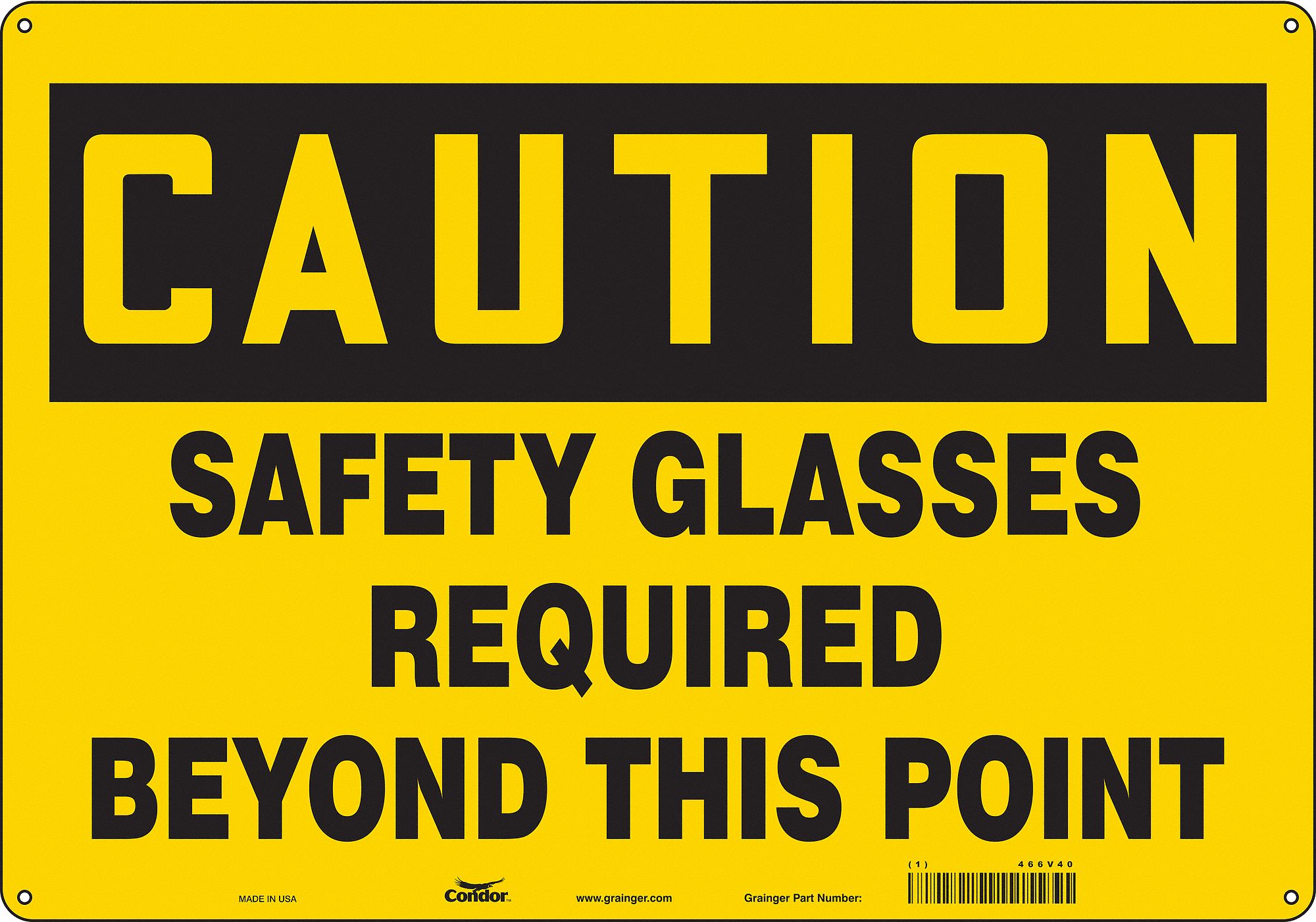 Safety Sign: Polyethylene, Mounting Holes Sign Mounting, 14 in x 20 in Nominal Sign Size