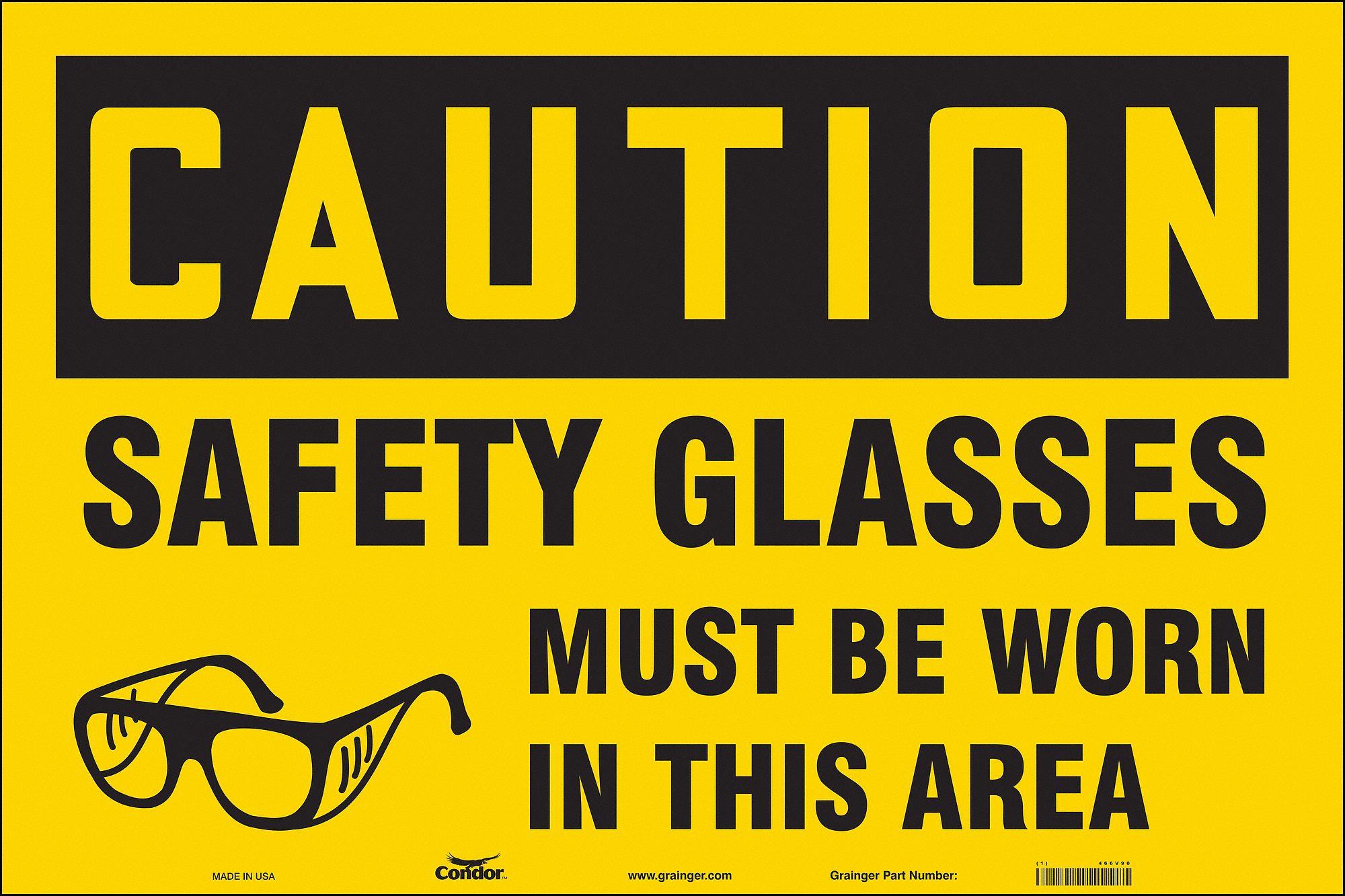 Safety Sign, 24 in x 36 in, Vinyl