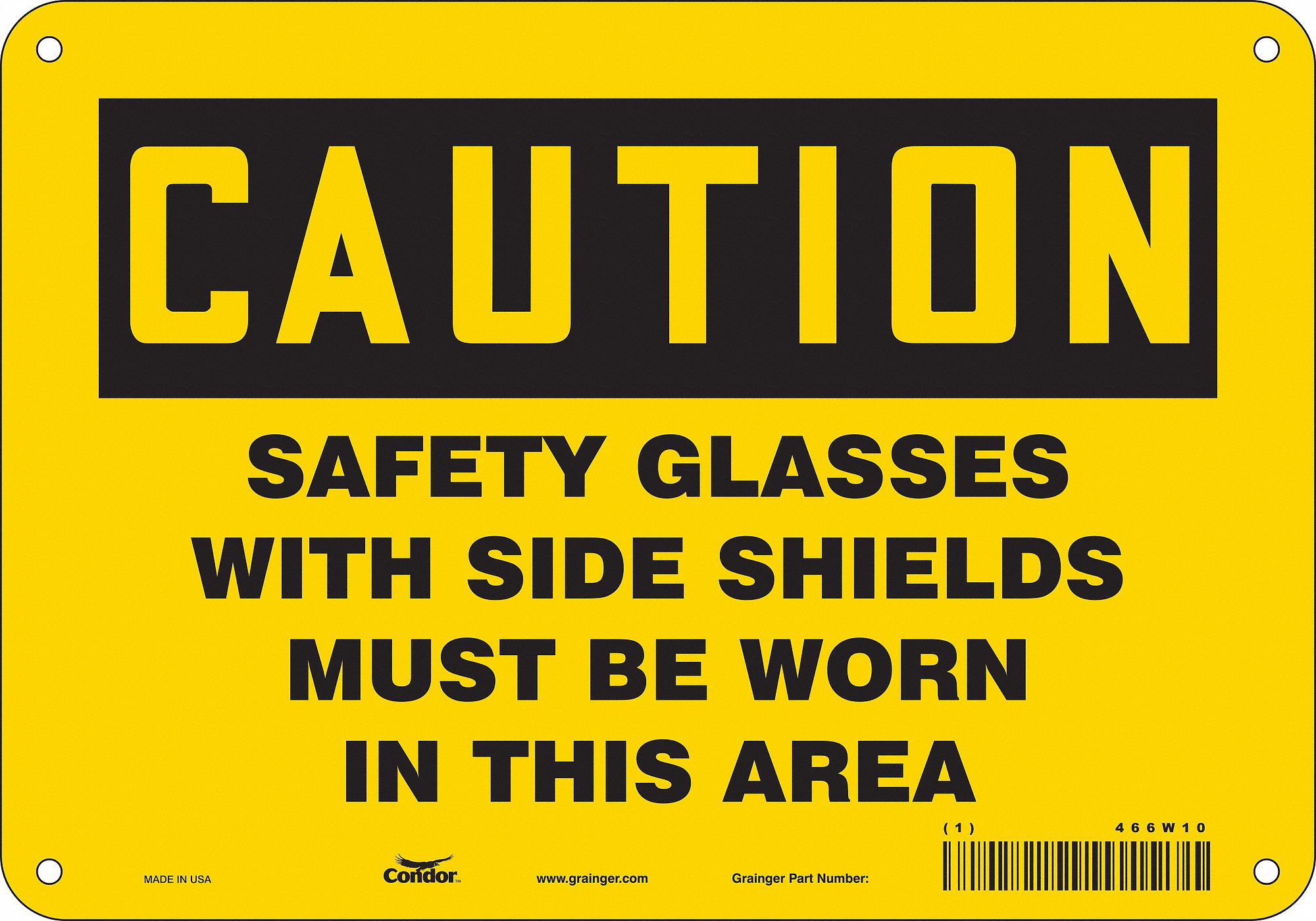 Safety Sign, 7 in x 10 in, Aluminum